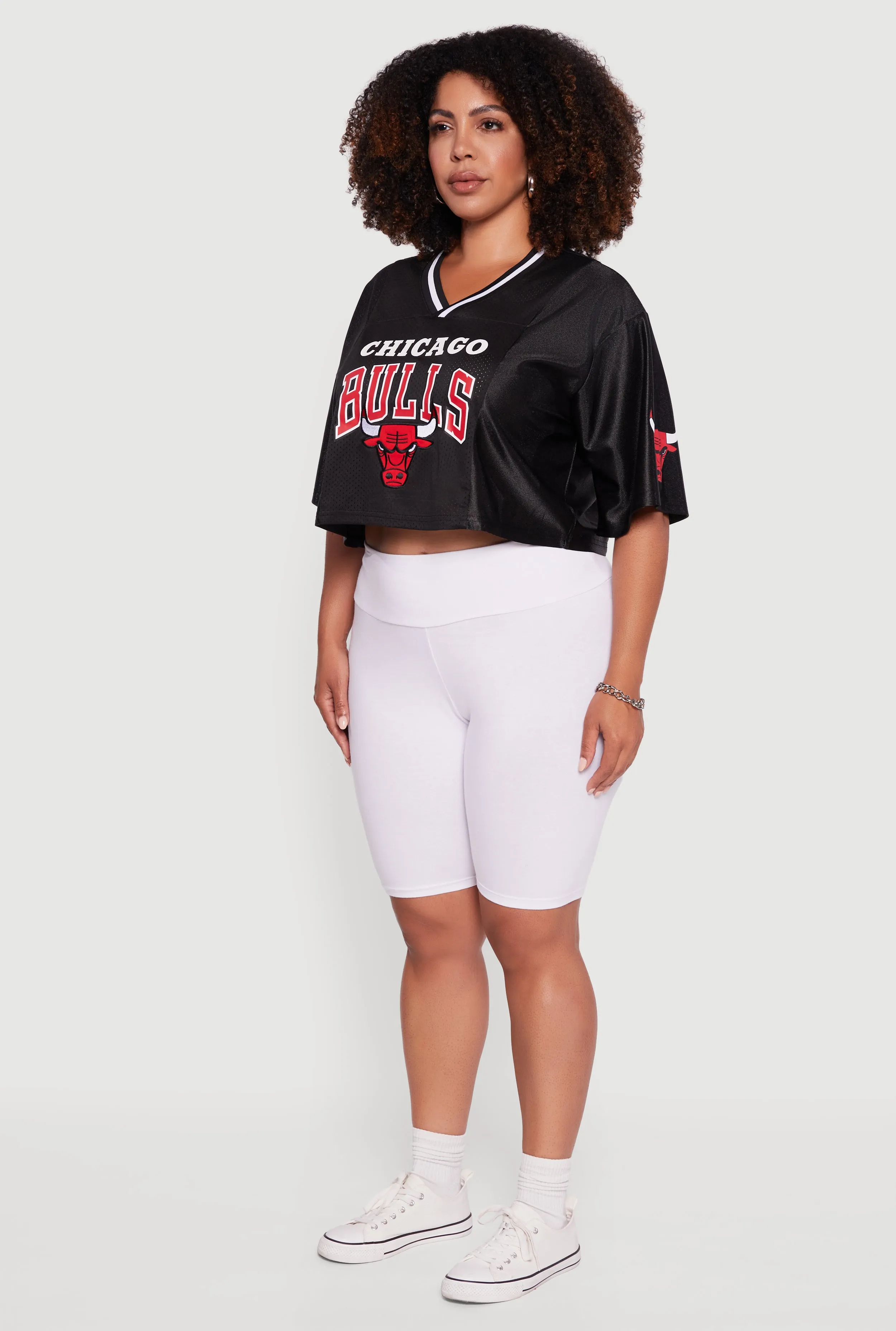 Plus Size NBA Chicago Bulls Cropped Jersey sold by Rainbow product image thumbnail 5
