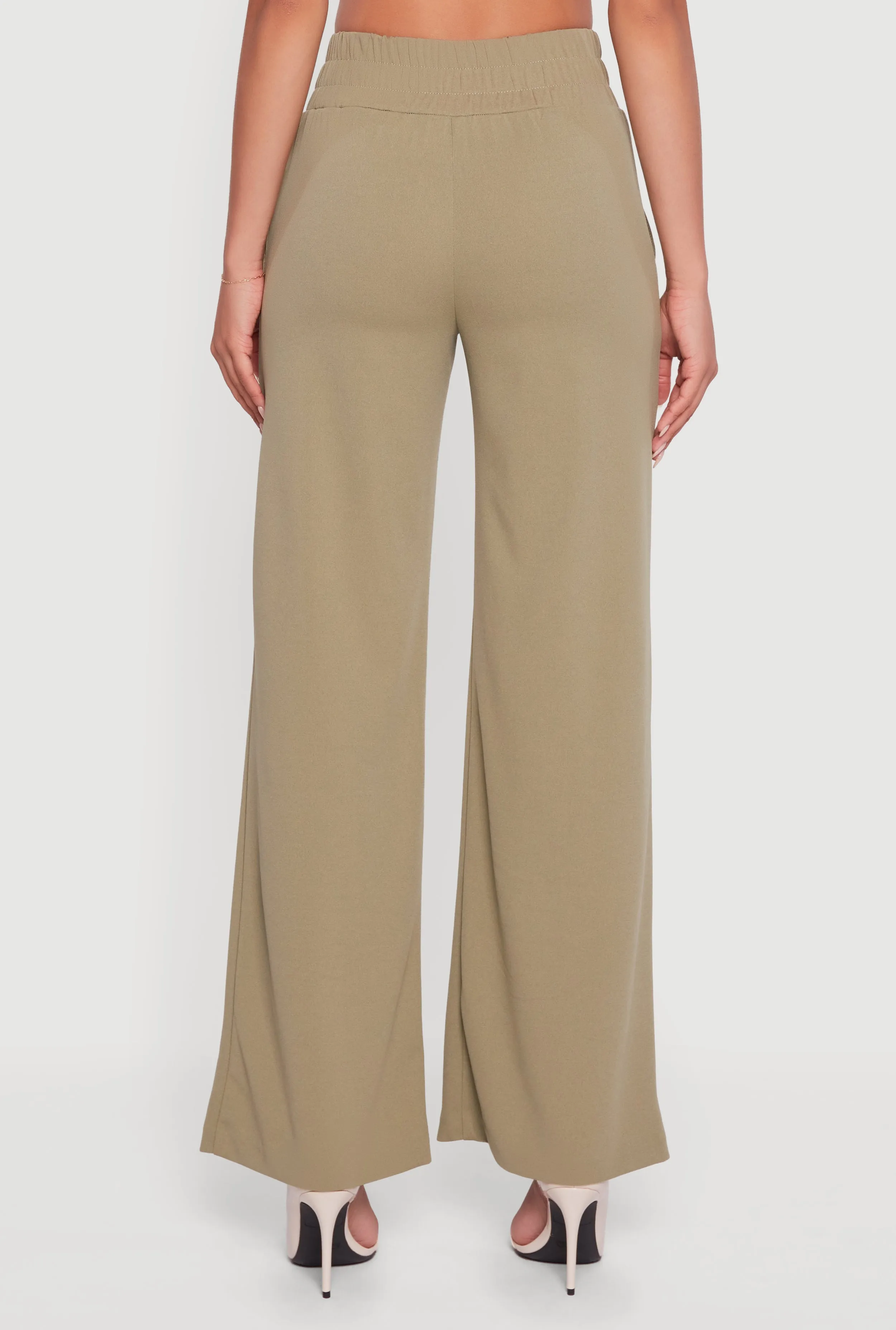 Crepe Knit Drawstring Detail Wide Leg Pants sold by Rainbow product image thumbnail 5