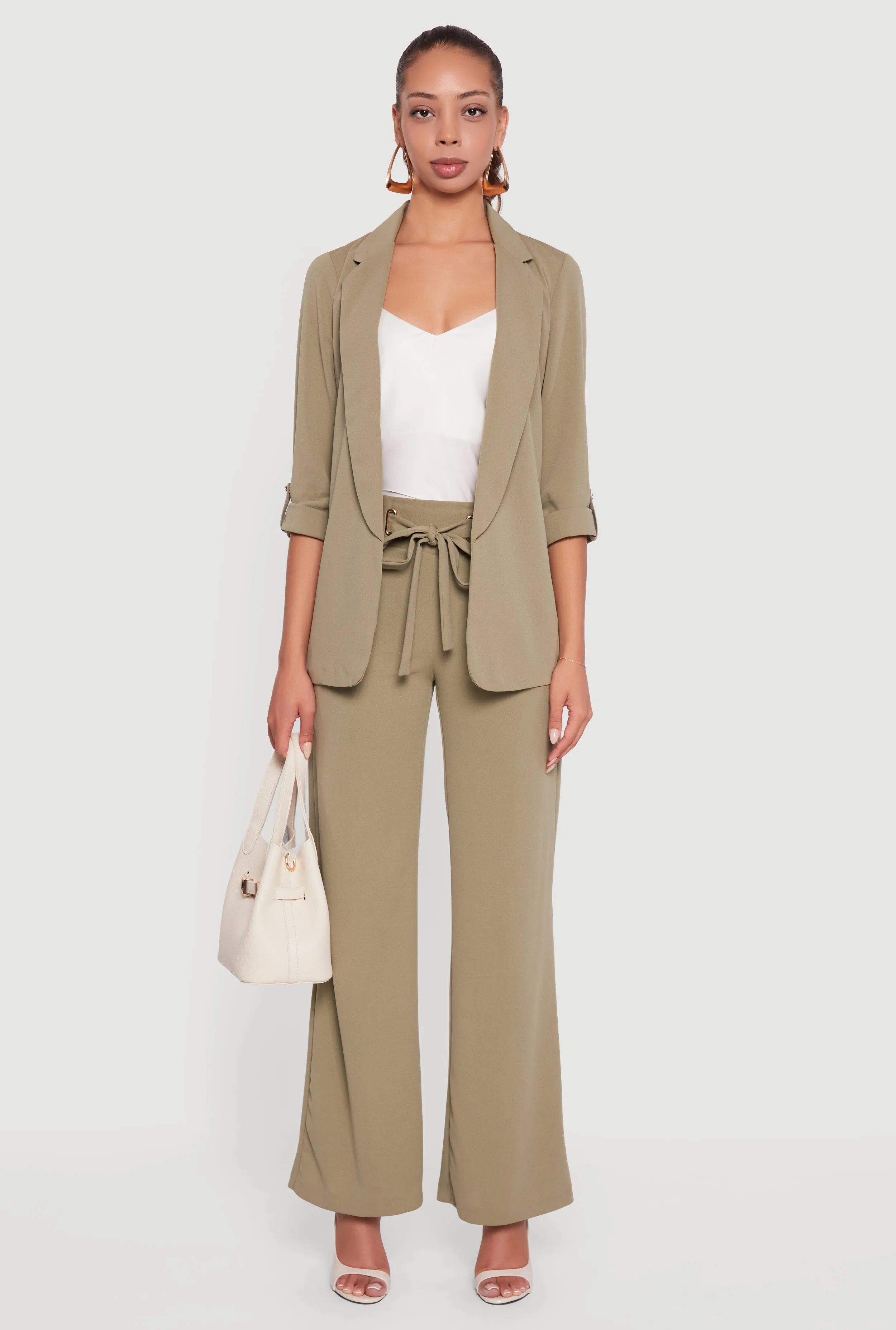 Crepe Knit Drawstring Detail Wide Leg Pants sold by Rainbow product image thumbnail 2