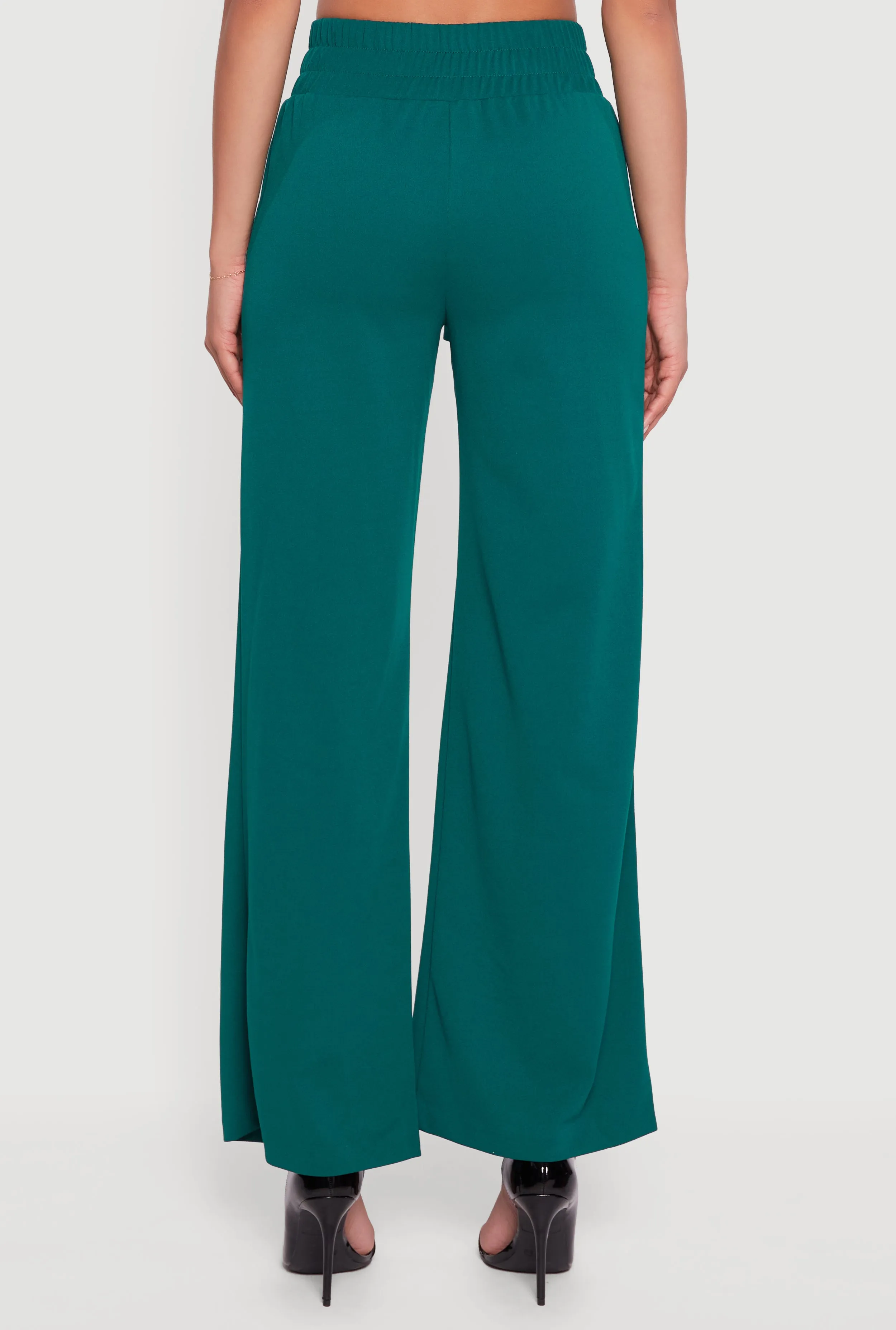 Crepe Knit Drawstring Detail Wide Leg Pants sold by Rainbow product image thumbnail 5