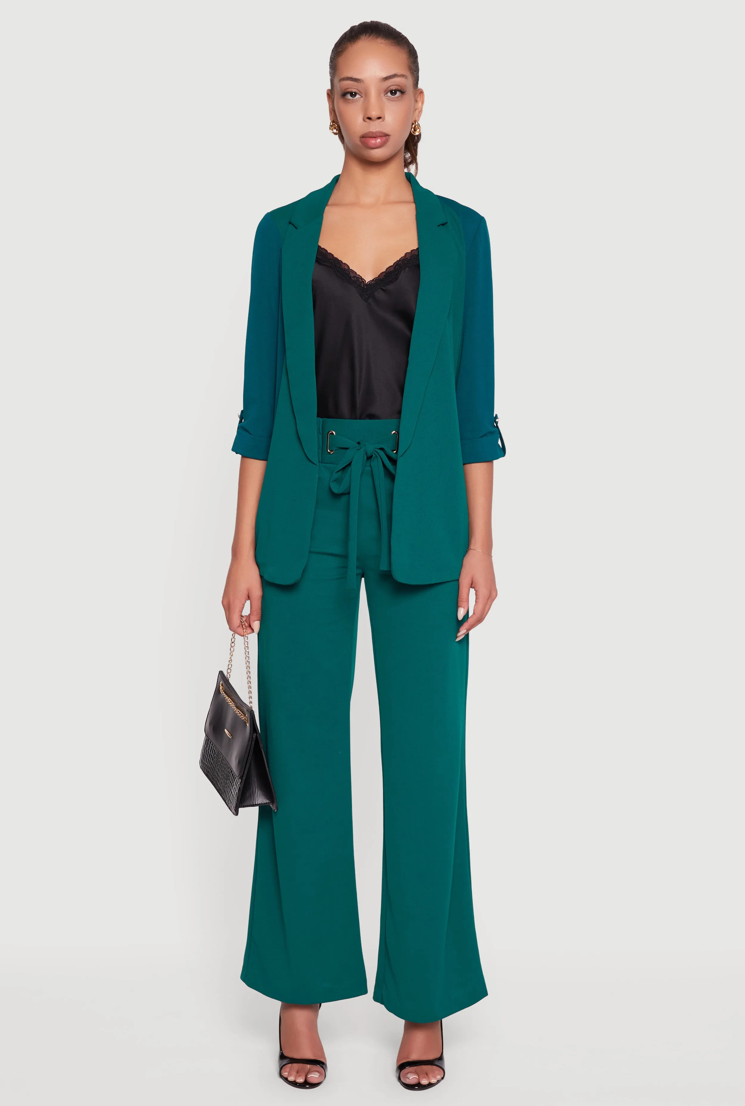 Crepe Knit Drawstring Detail Wide Leg Pants sold by Rainbow product image thumbnail 2