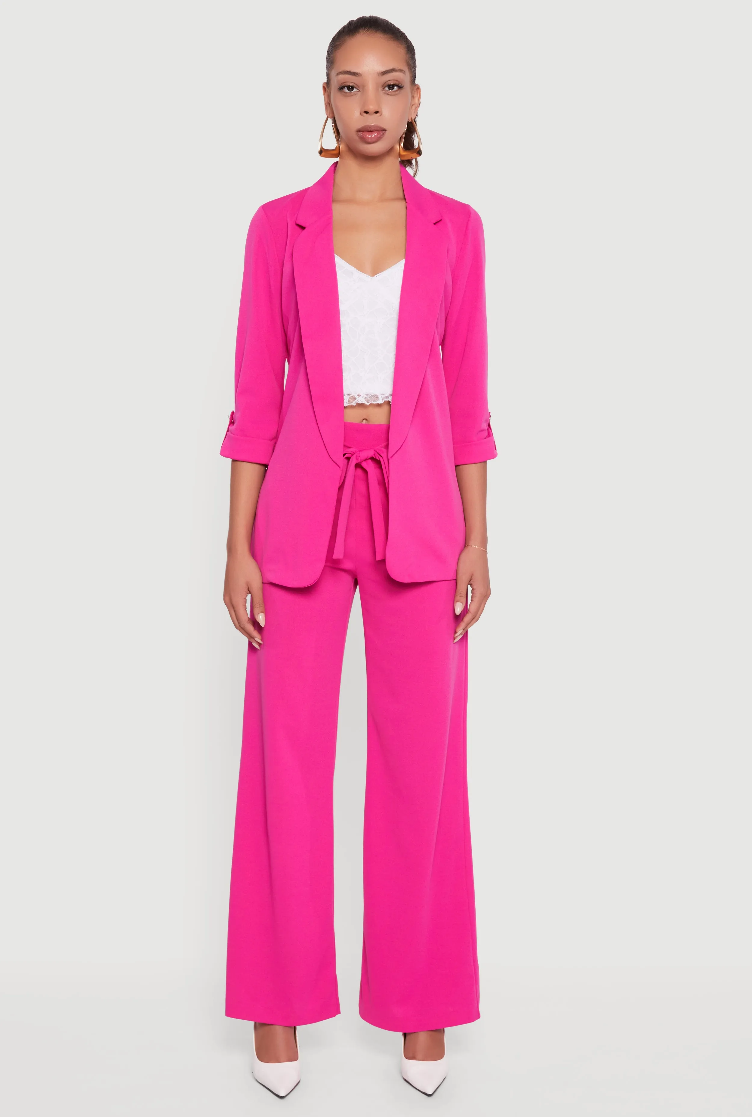 Crepe Knit Drawstring Detail Wide Leg Pants sold by Rainbow product image thumbnail 2