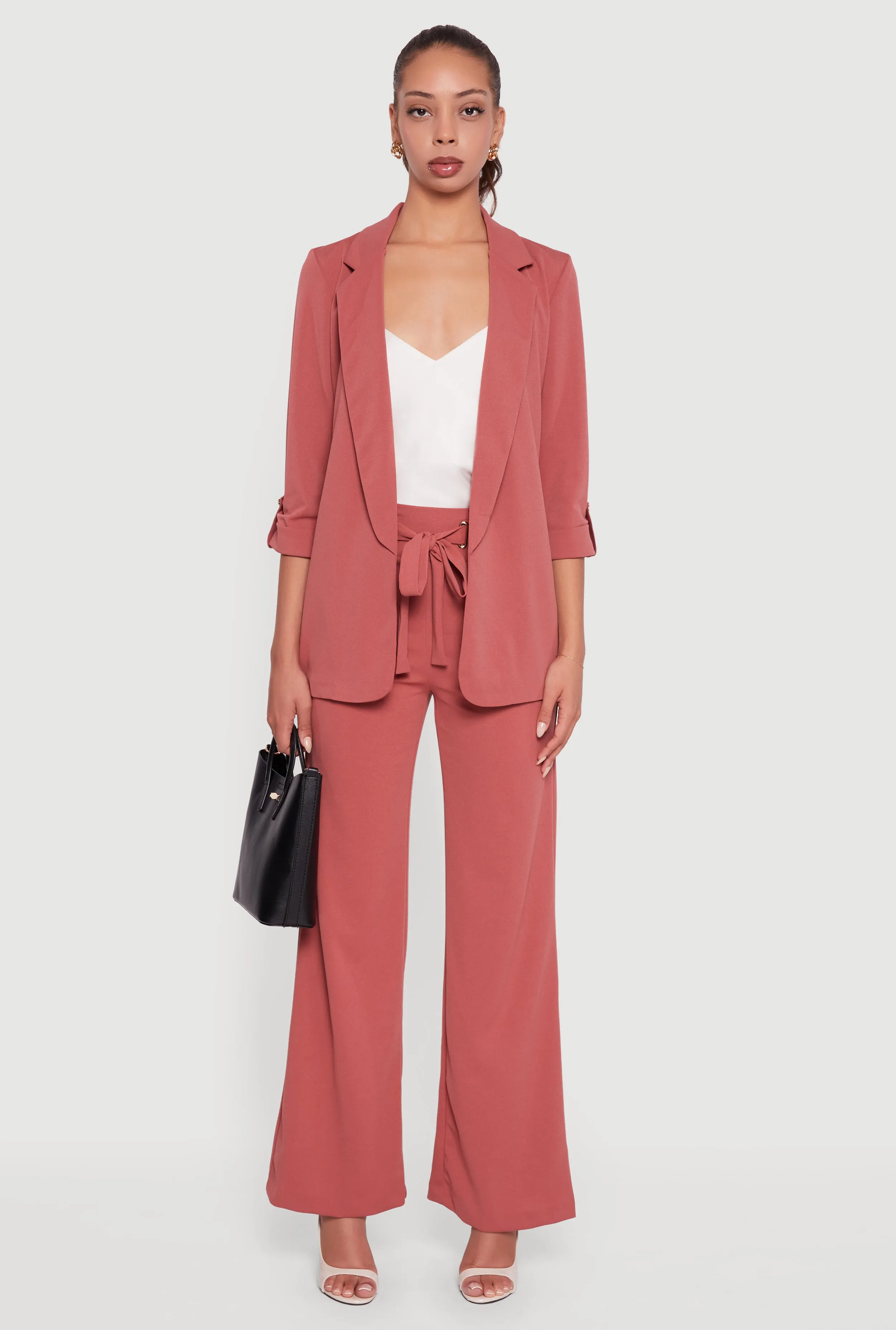 Crepe Knit Drawstring Detail Wide Leg Pants sold by Rainbow product image thumbnail 2