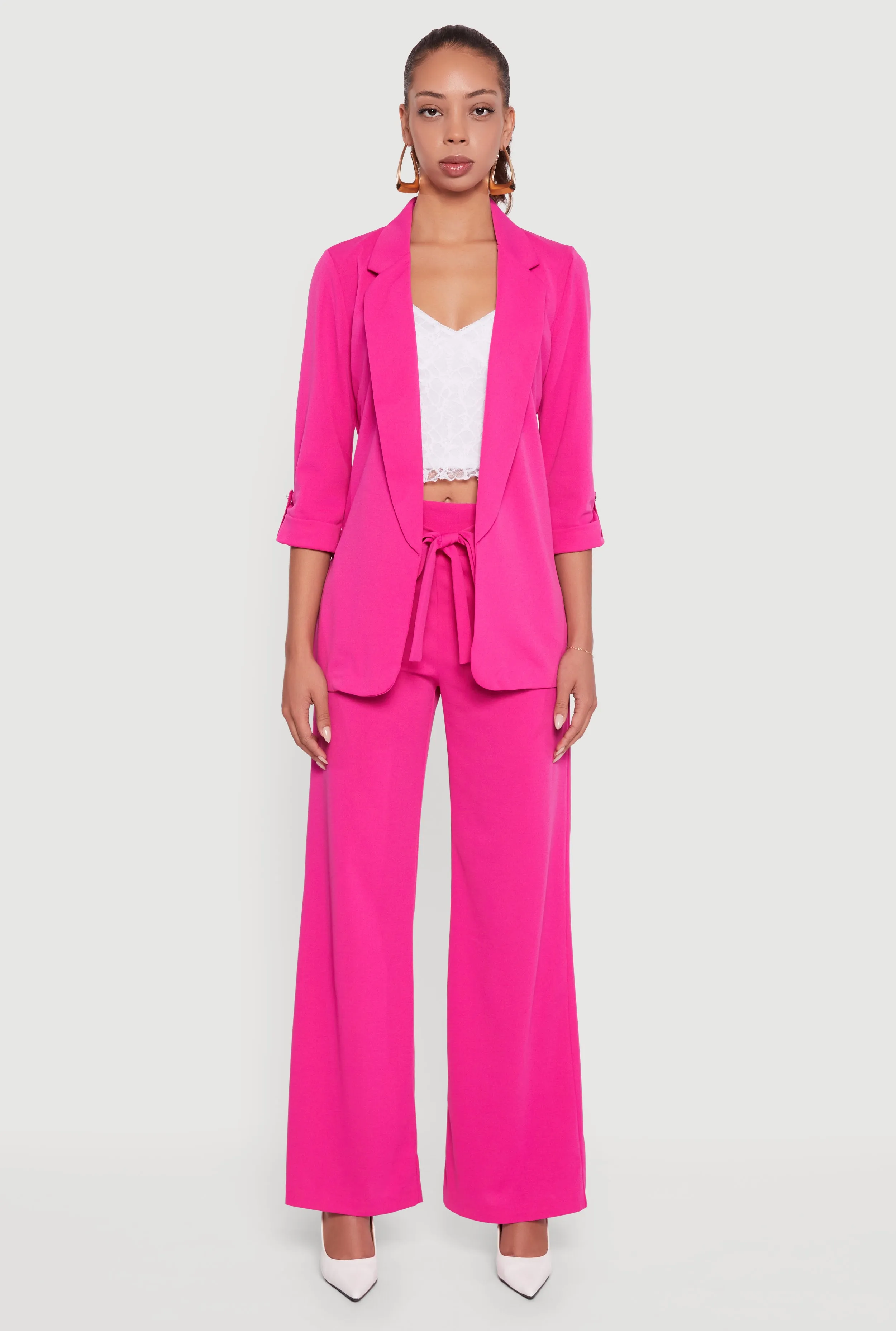 Crepe Knit Tabbed Sleeve Blazer sold by Rainbow product image thumbnail 3