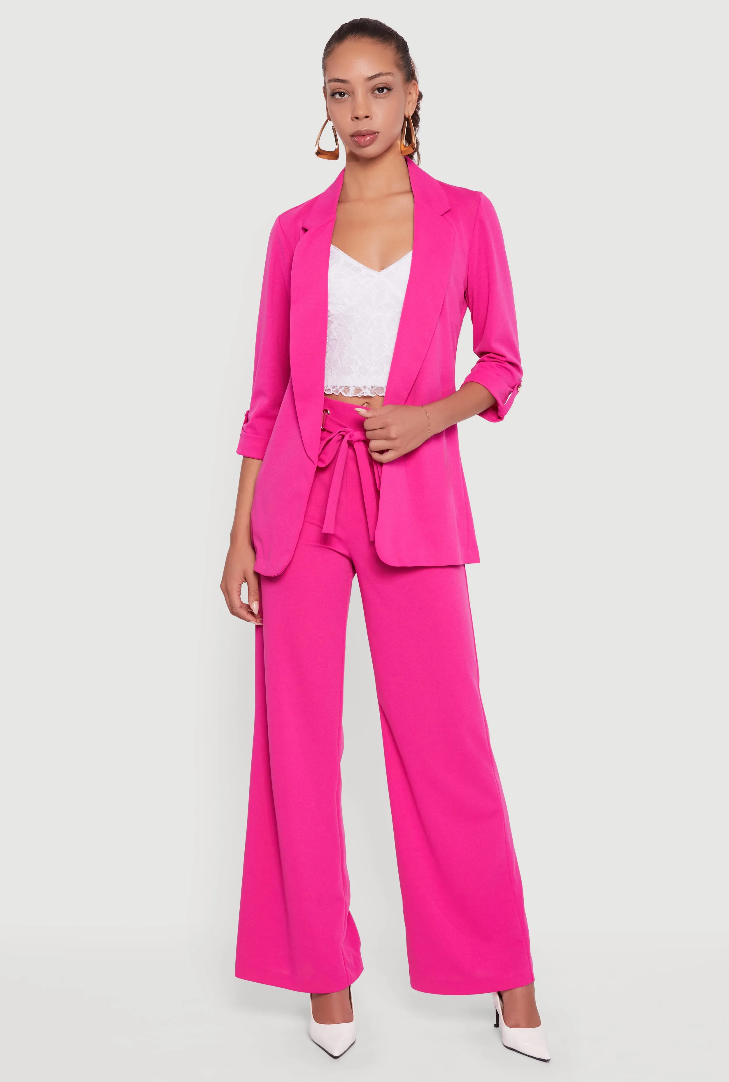 Crepe Knit Tabbed Sleeve Blazer sold by Rainbow product image thumbnail 2