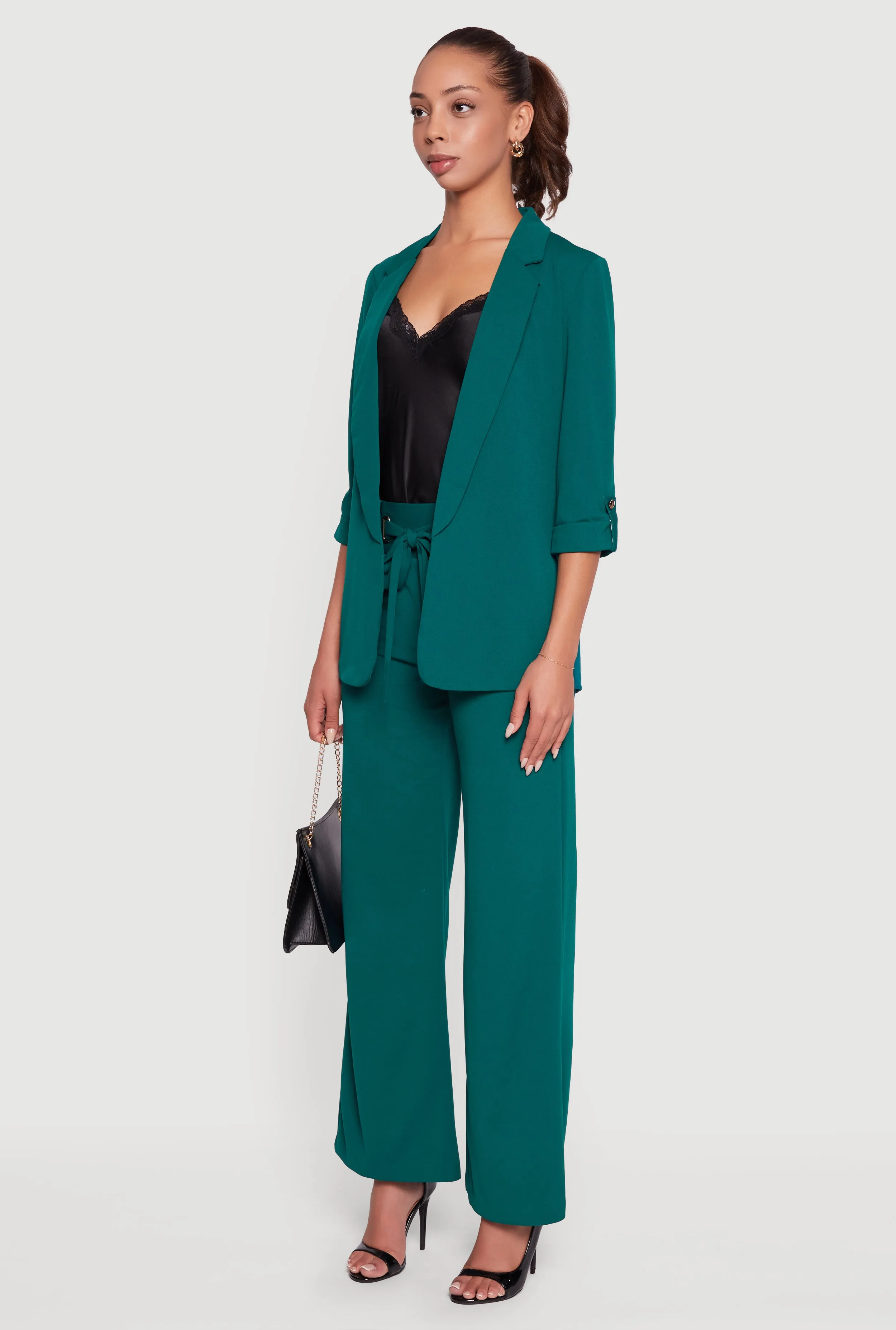 Crepe Knit Tabbed Sleeve Blazer sold by Rainbow product image thumbnail 5