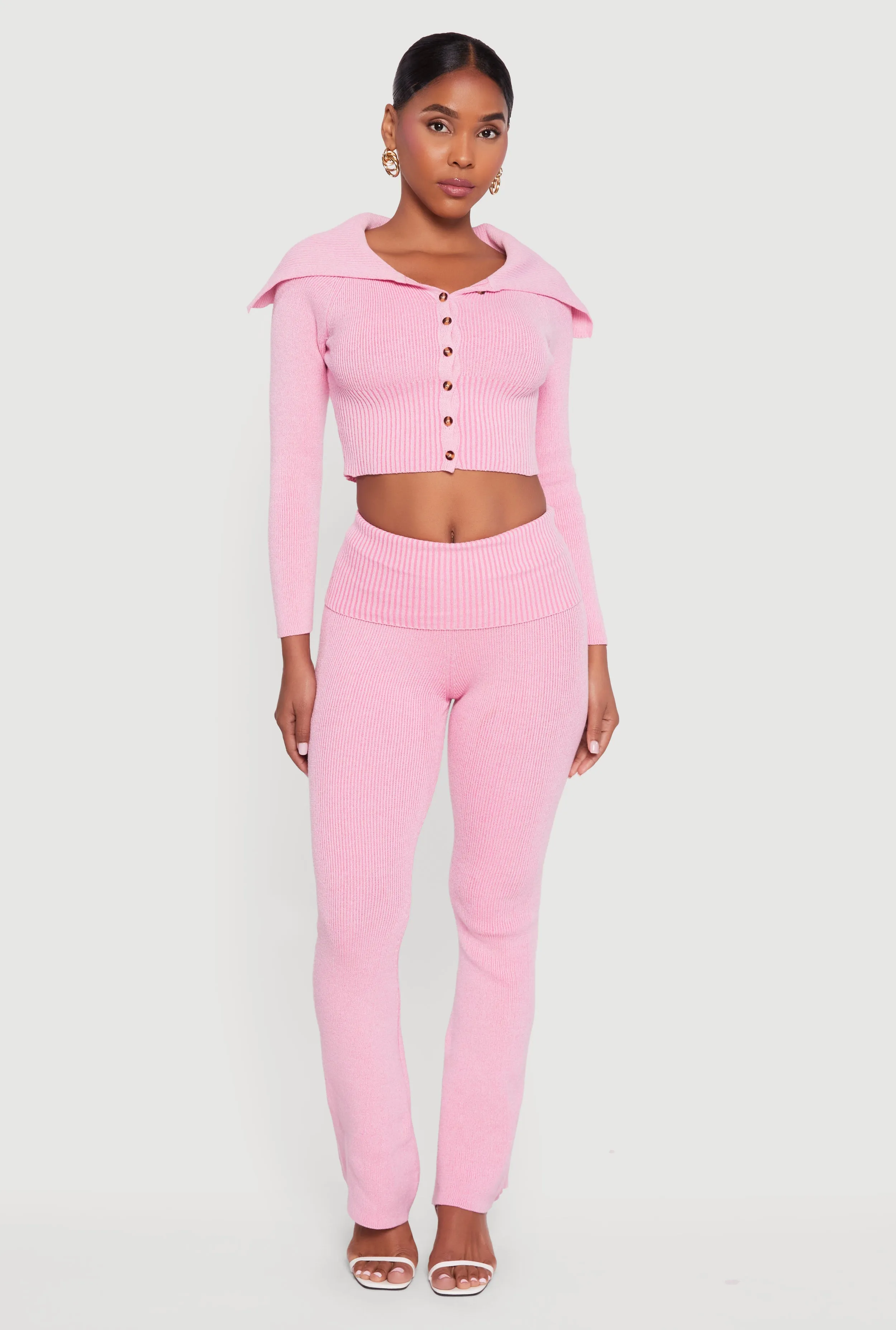 Fold Over High Waist Boot Cut Pants sold by Rainbow product image thumbnail 2