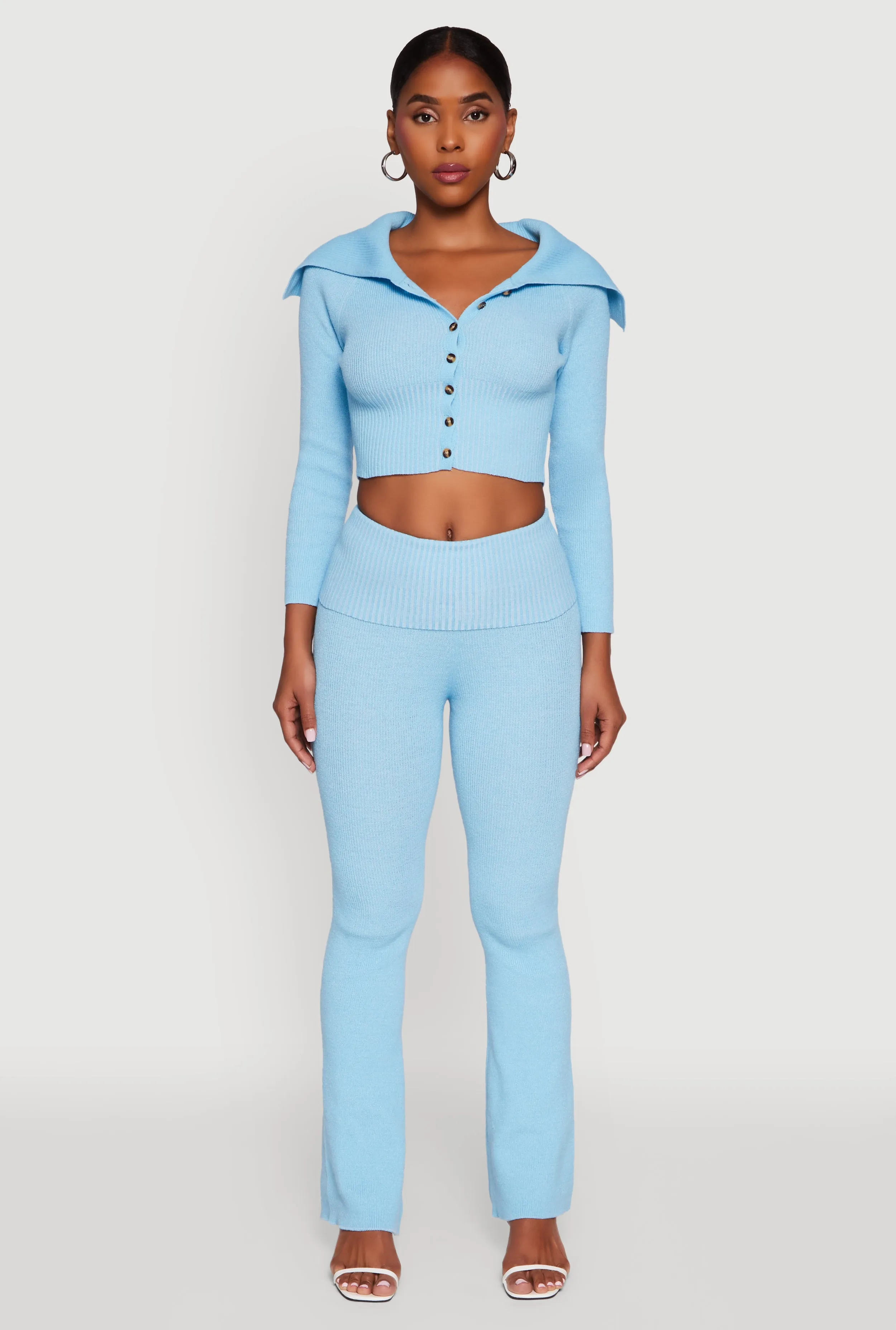 Fold Over High Waist Boot Cut Pants sold by Rainbow product image thumbnail 2