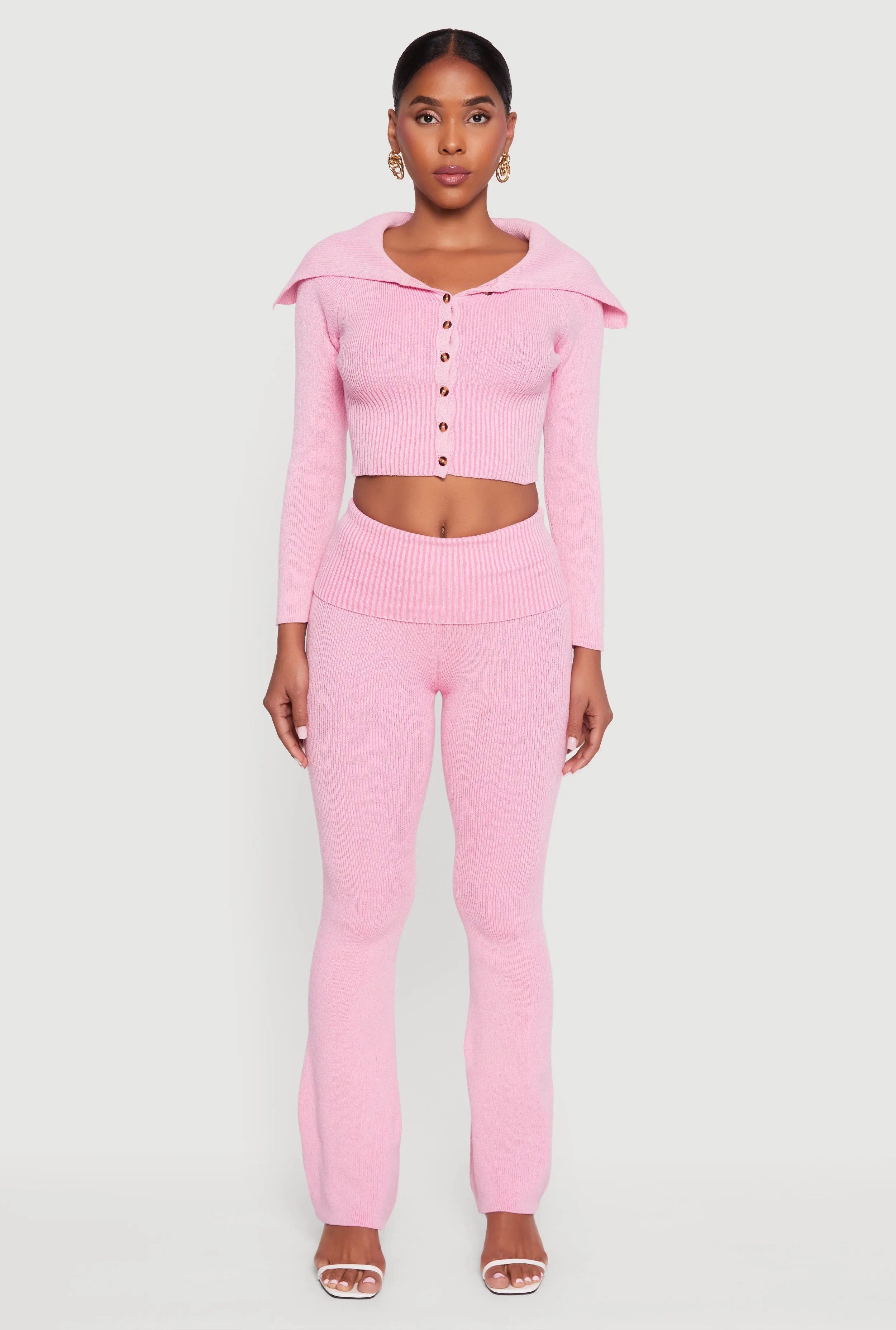 Fold Over High Waist Boot Cut Pants sold by Rainbow product image thumbnail 2