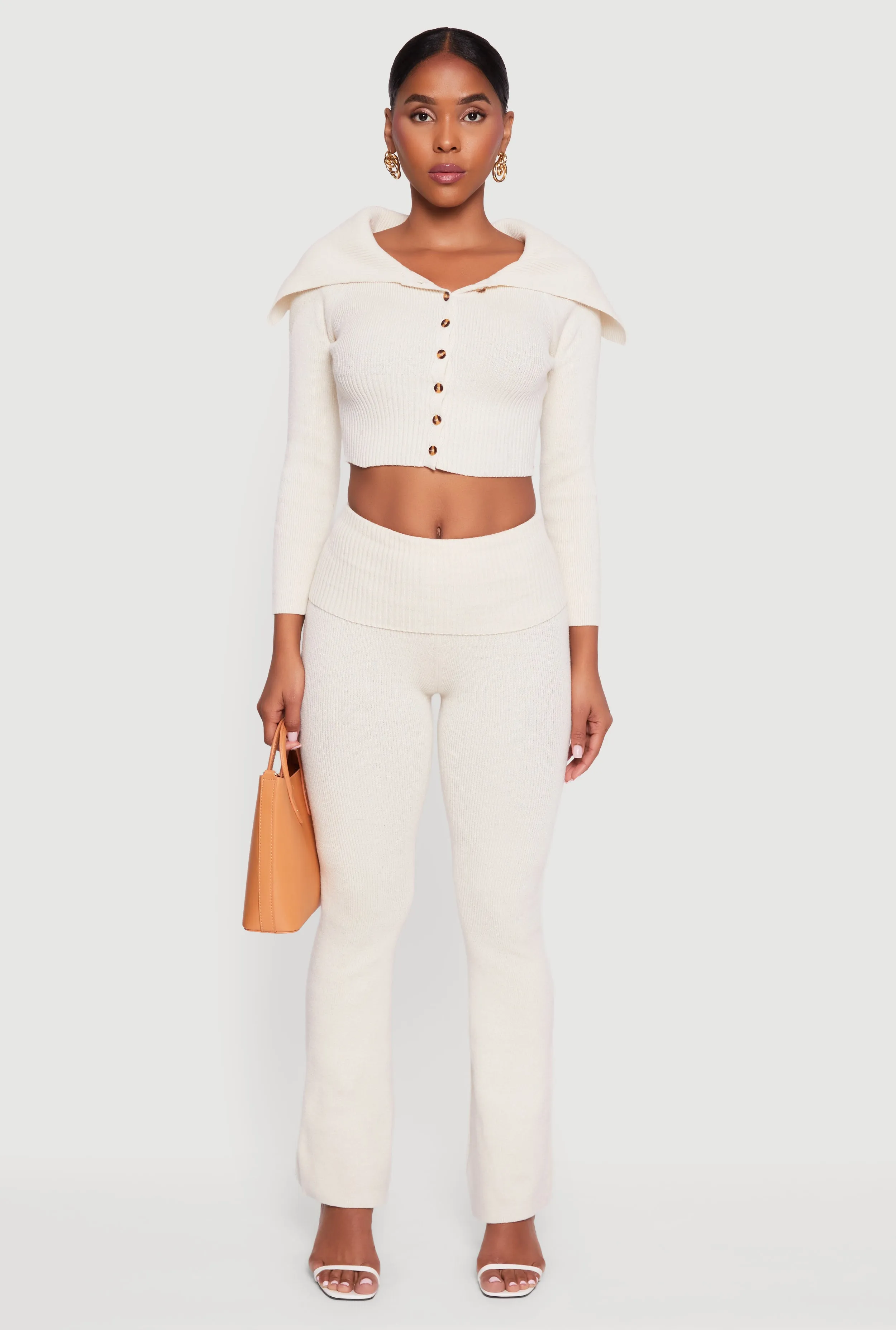 Fold Over High Waist Boot Cut Pants sold by Rainbow product image thumbnail 2
