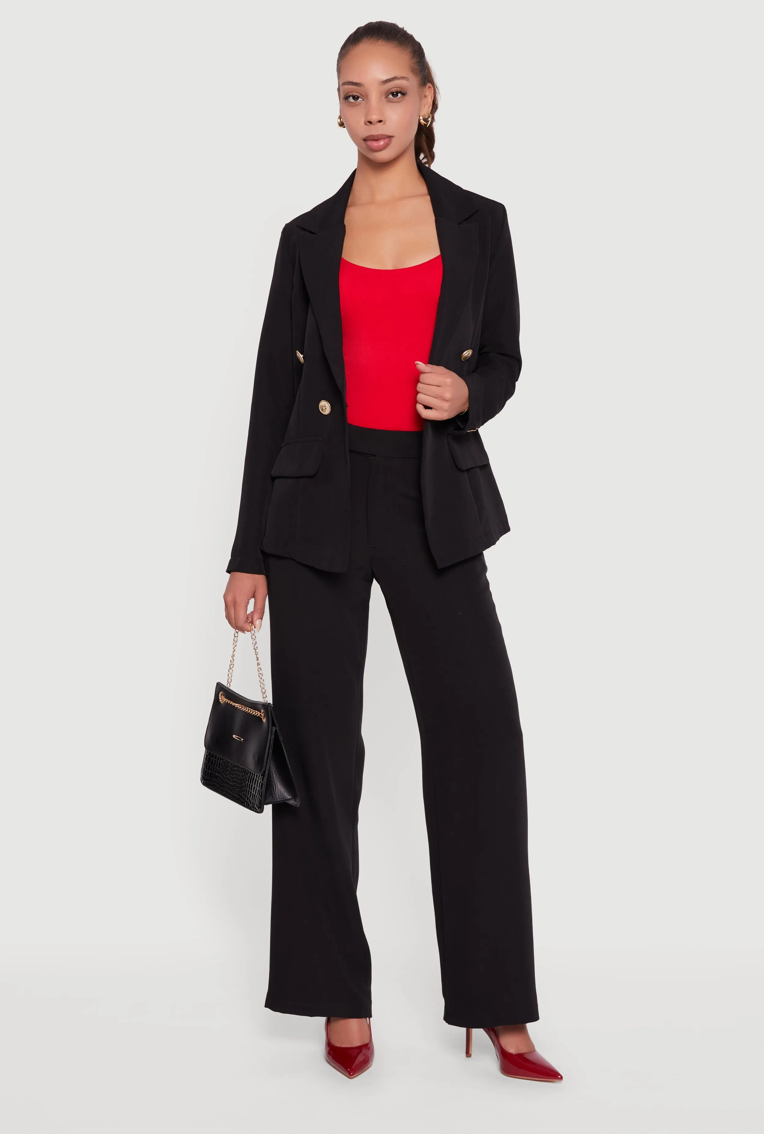 Button Detail Long Sleeve Blazer sold by Rainbow product image thumbnail 2