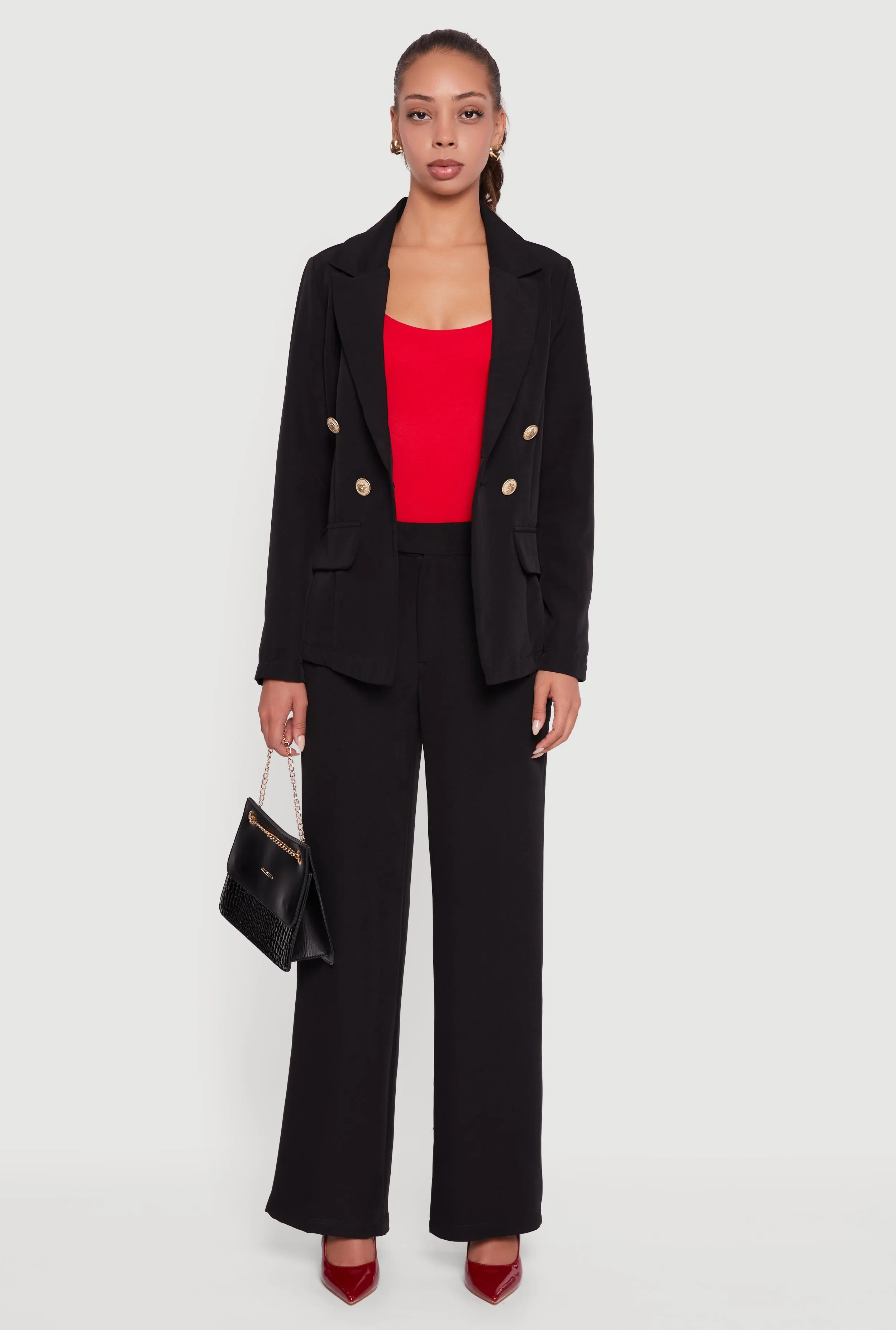 Button Detail Long Sleeve Blazer sold by Rainbow product image thumbnail 3