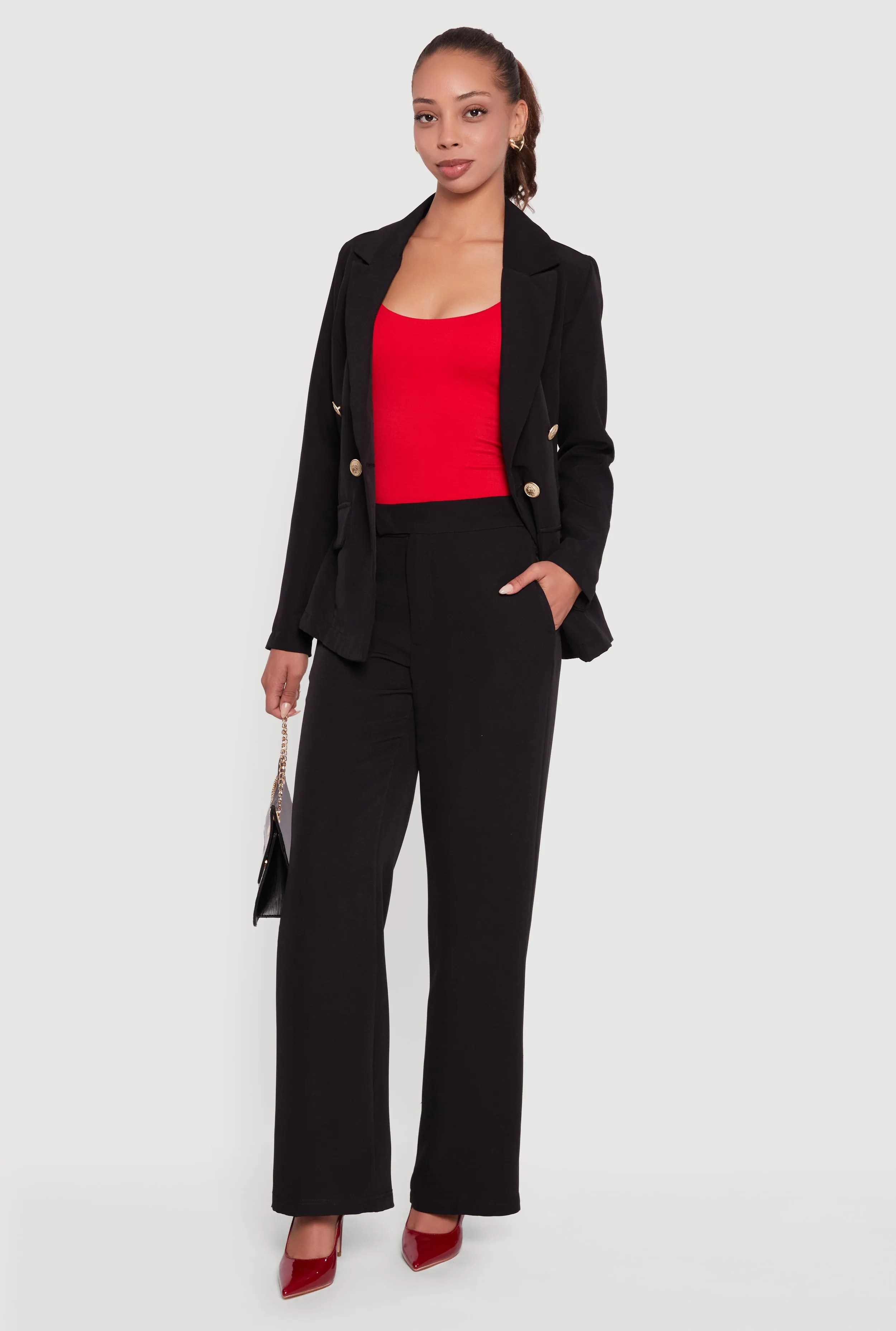 Elastic Waist Straight Leg Dress Pants sold by Rainbow