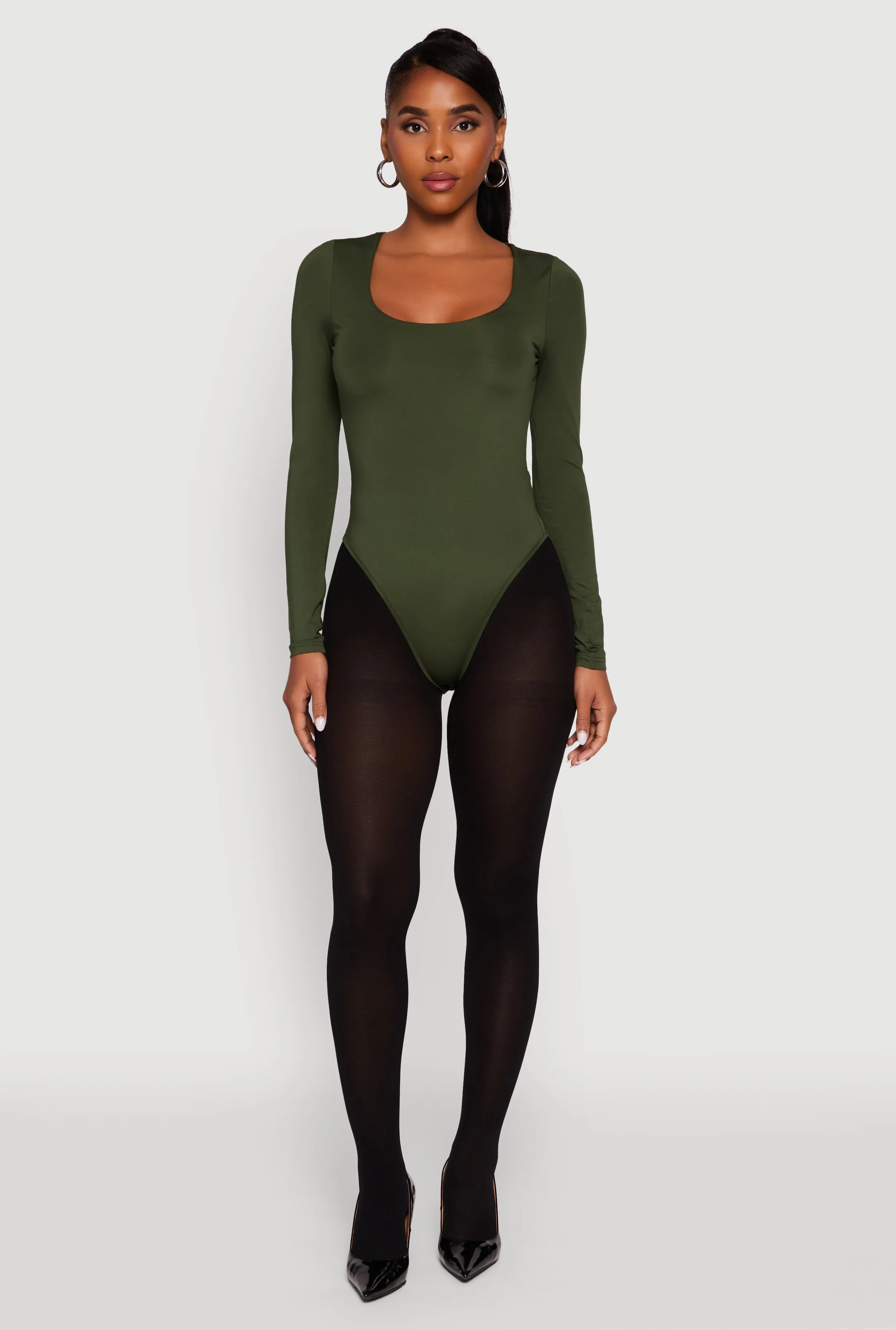 Long Sleeve Square Neck Bodysuit sold by Rainbow