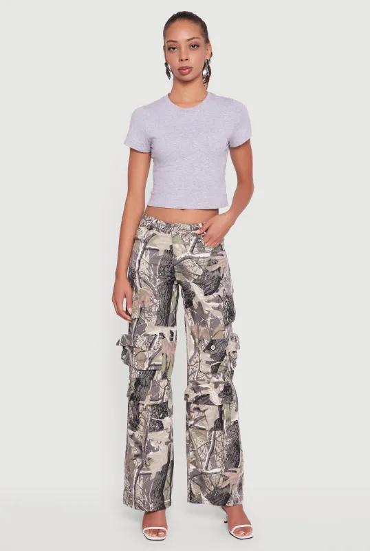 VIP Jeans Hunter Camo Wide Leg Cargo Pants sold by Rainbow