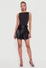 Faux Leather High Waisted Pleated Mini Skirt sold by Rainbow