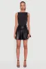 Faux Leather High Waisted Pleated Mini Skirt sold by Rainbow