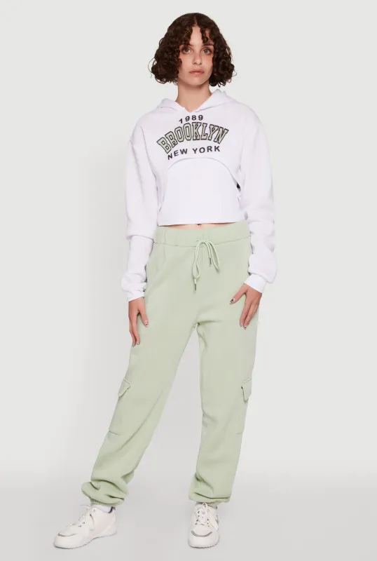 High Waisted Drawstring Waist Cargo Sweatpants sold by Rainbow