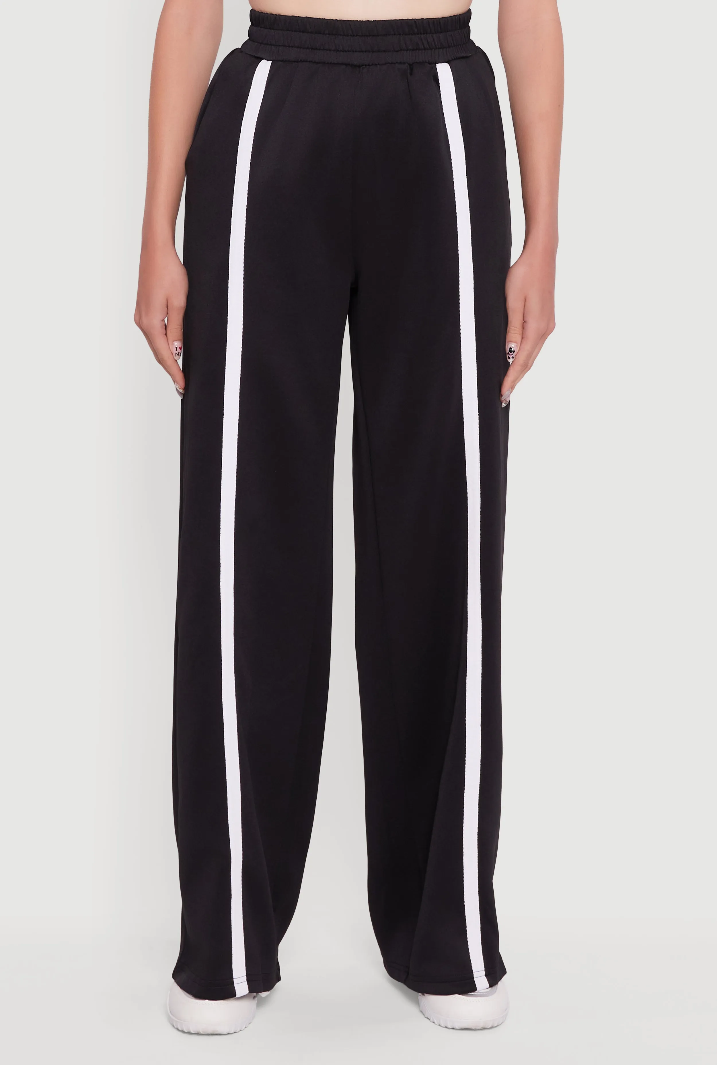 High Waisted Contrast Trim Wide Leg Active Pants sold by Rainbow product image thumbnail 3