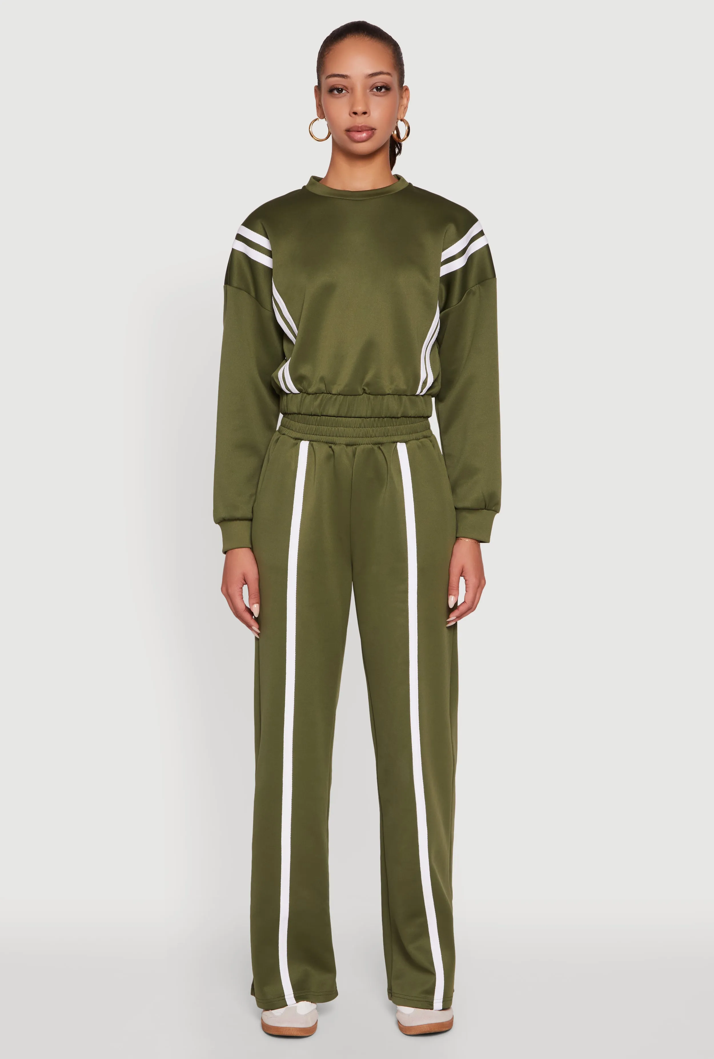 High Waisted Contrast Trim Wide Leg Active Pants sold by Rainbow product image thumbnail 2