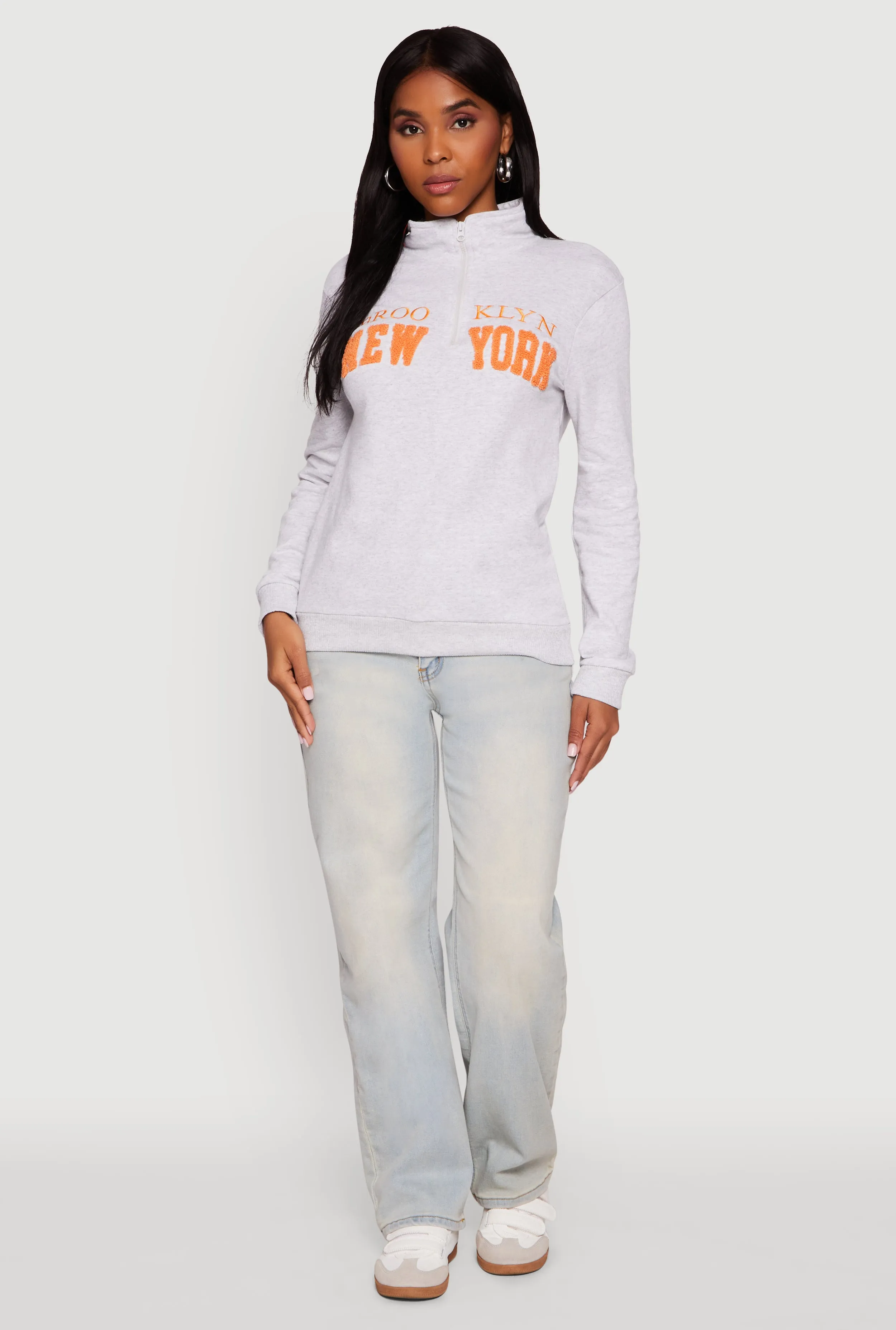 Brooklyn New York Half Zip Pullover Sweatshirt sold by Rainbow