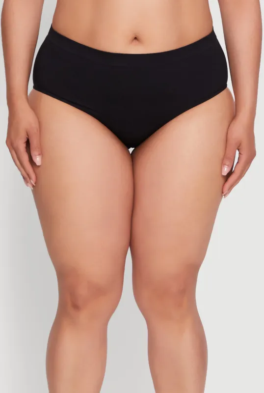 Plus Size Seamless Solid Comfortable Fit Bikini Panty sold by Rainbow