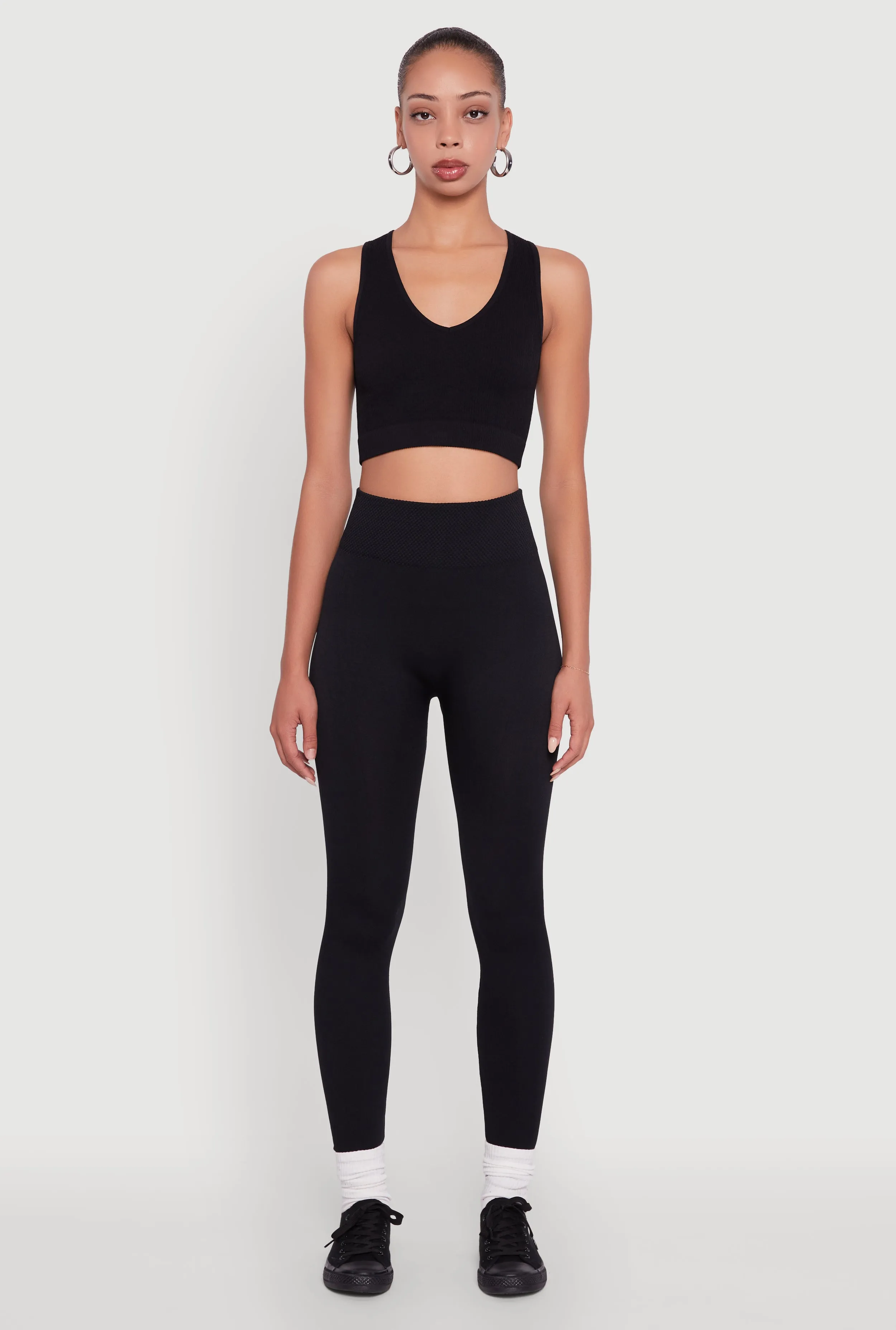 High Waisted Basic Fleece Lined Leggings sold by Rainbow product image thumbnail 2