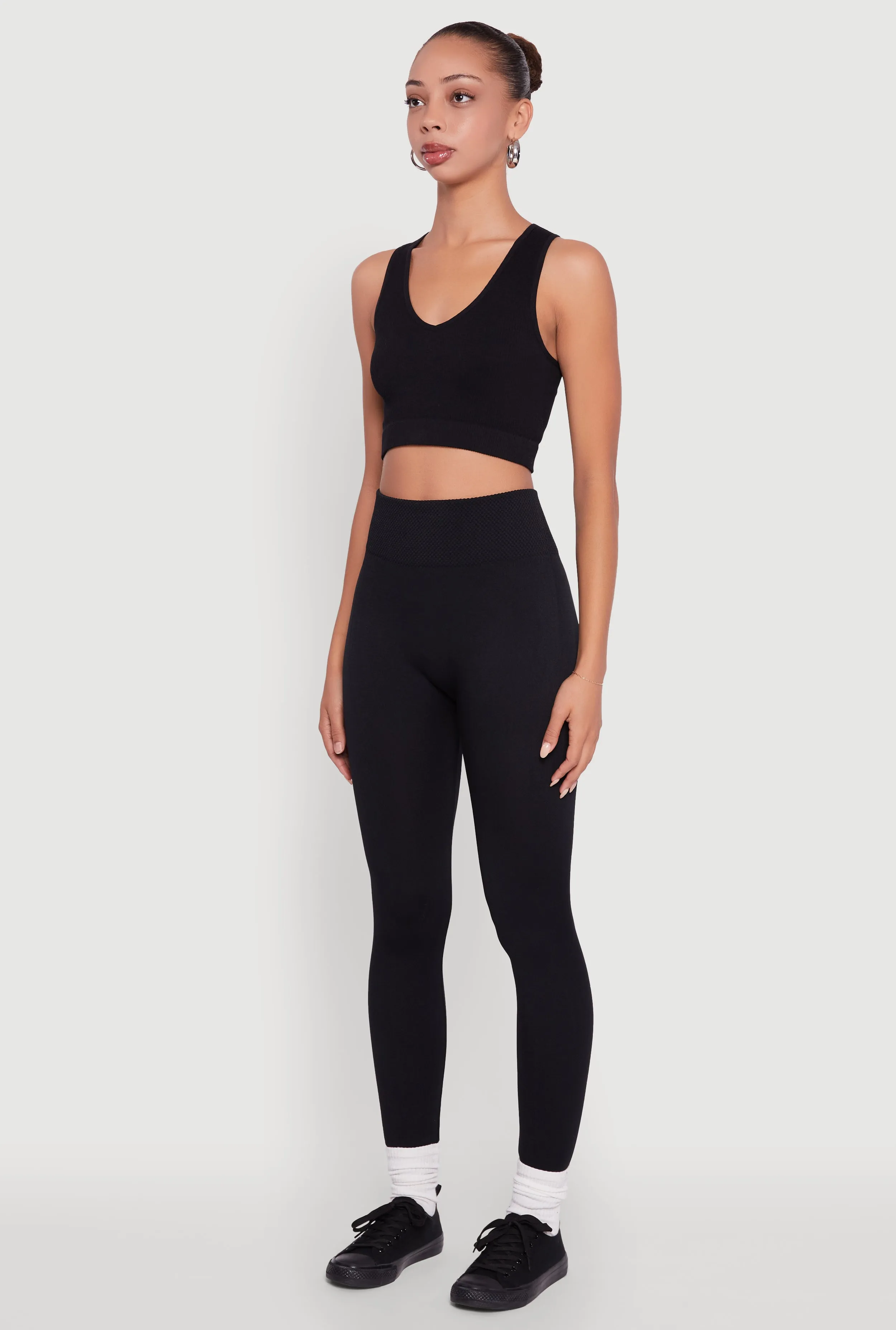 High Waisted Basic Fleece Lined Leggings sold by Rainbow product image thumbnail 3