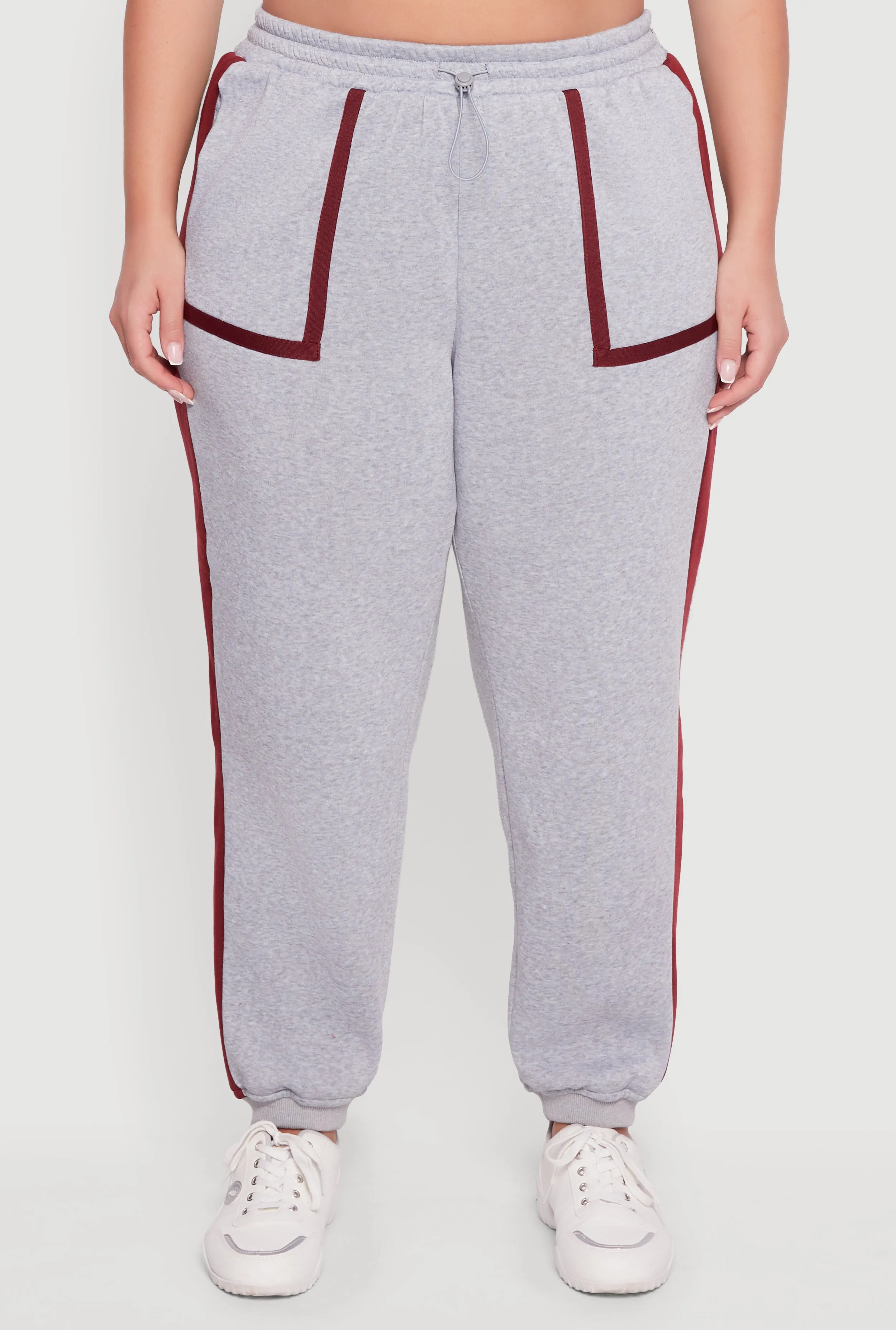 Plus Size Contrast Trim Pocket Joggers with Side Stripes sold by Rainbow product image thumbnail 3