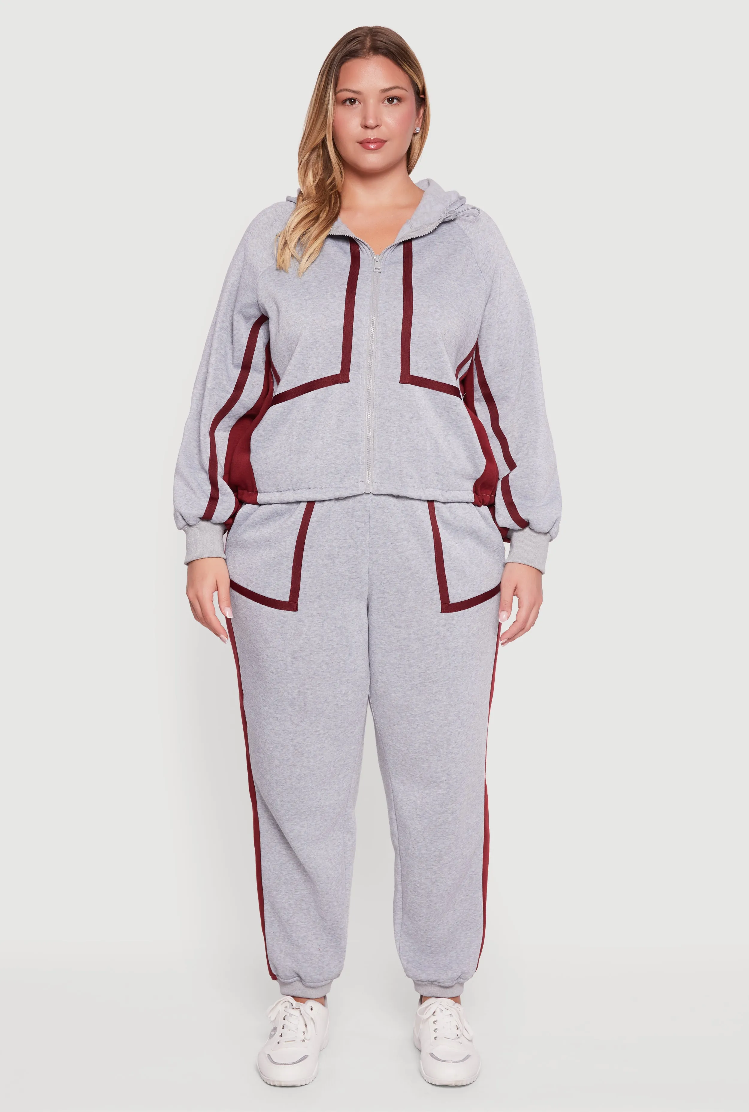 Plus Size Contrast Trim Pocket Joggers with Side Stripes sold by Rainbow product image thumbnail 2