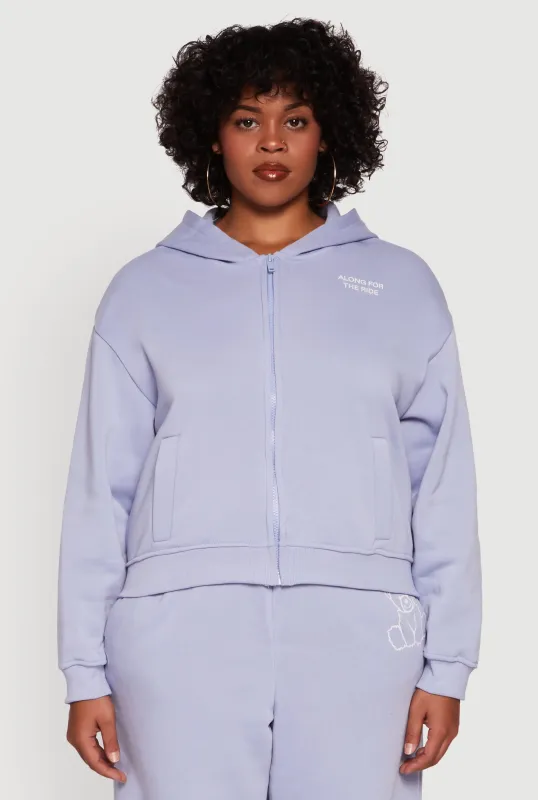 Plus Size Along For The Ride Bear Graphic Sweatshirt sold by Rainbow