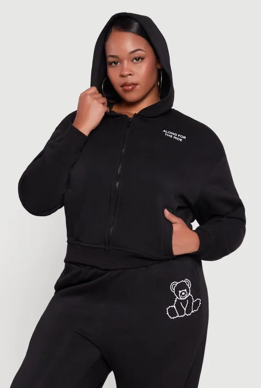 Plus Size Along For The Ride Bear Graphic Sweatshirt sold by Rainbow