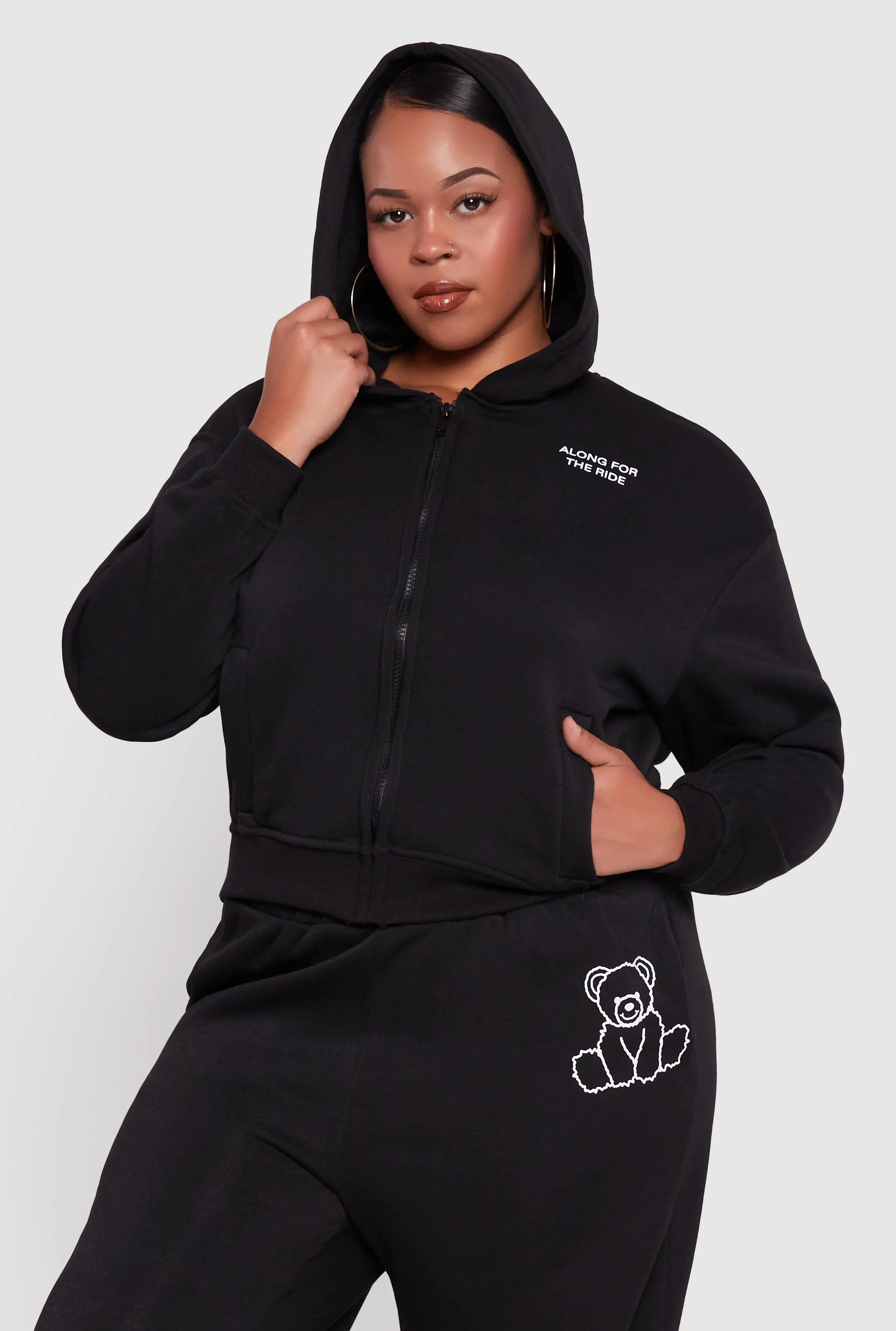 Plus Size Along For The Ride Bear Graphic Sweatshirt sold by Rainbow