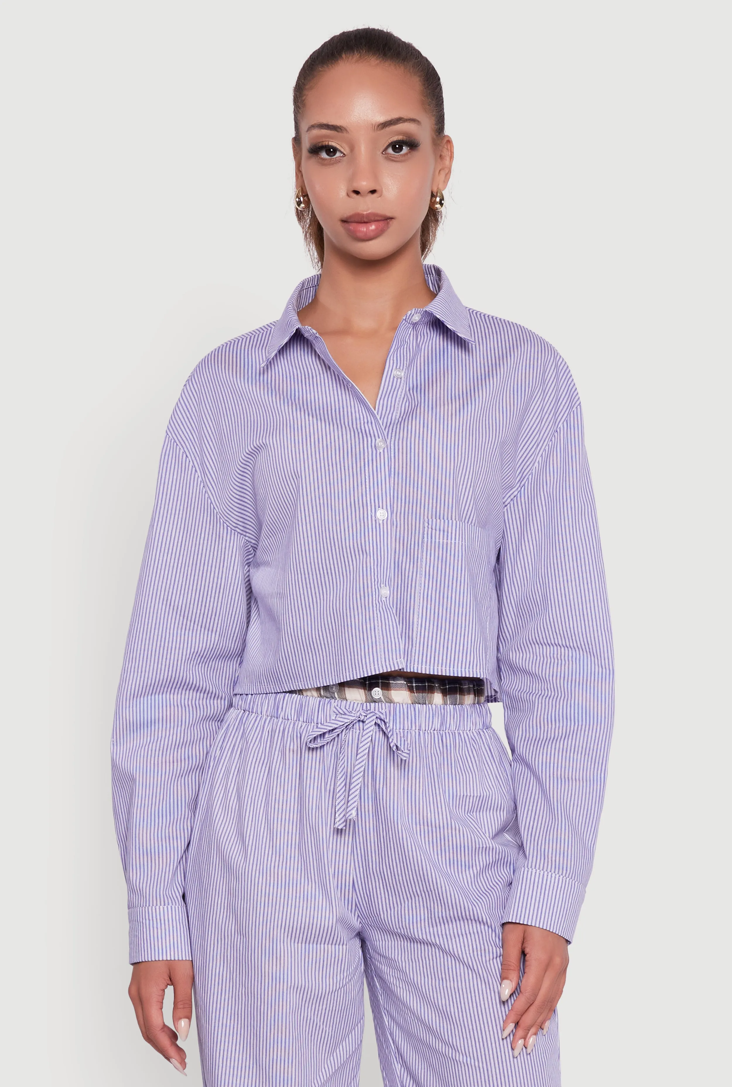 Classic Fit Striped Button Front Shirt sold by Rainbow