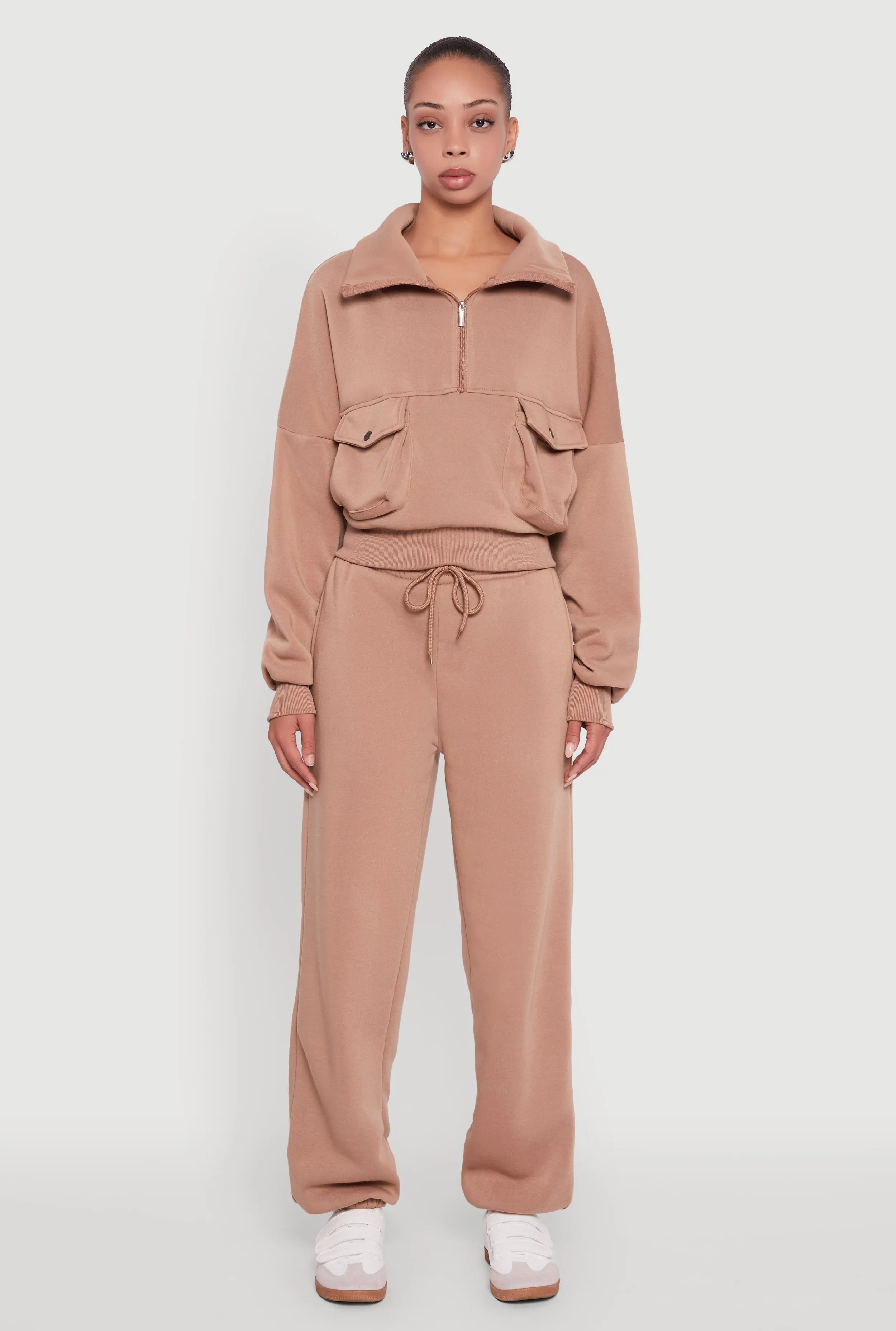 Cargo Pocket Fleece Half Zip Pullover Sweatshirt sold by Rainbow product image thumbnail 3