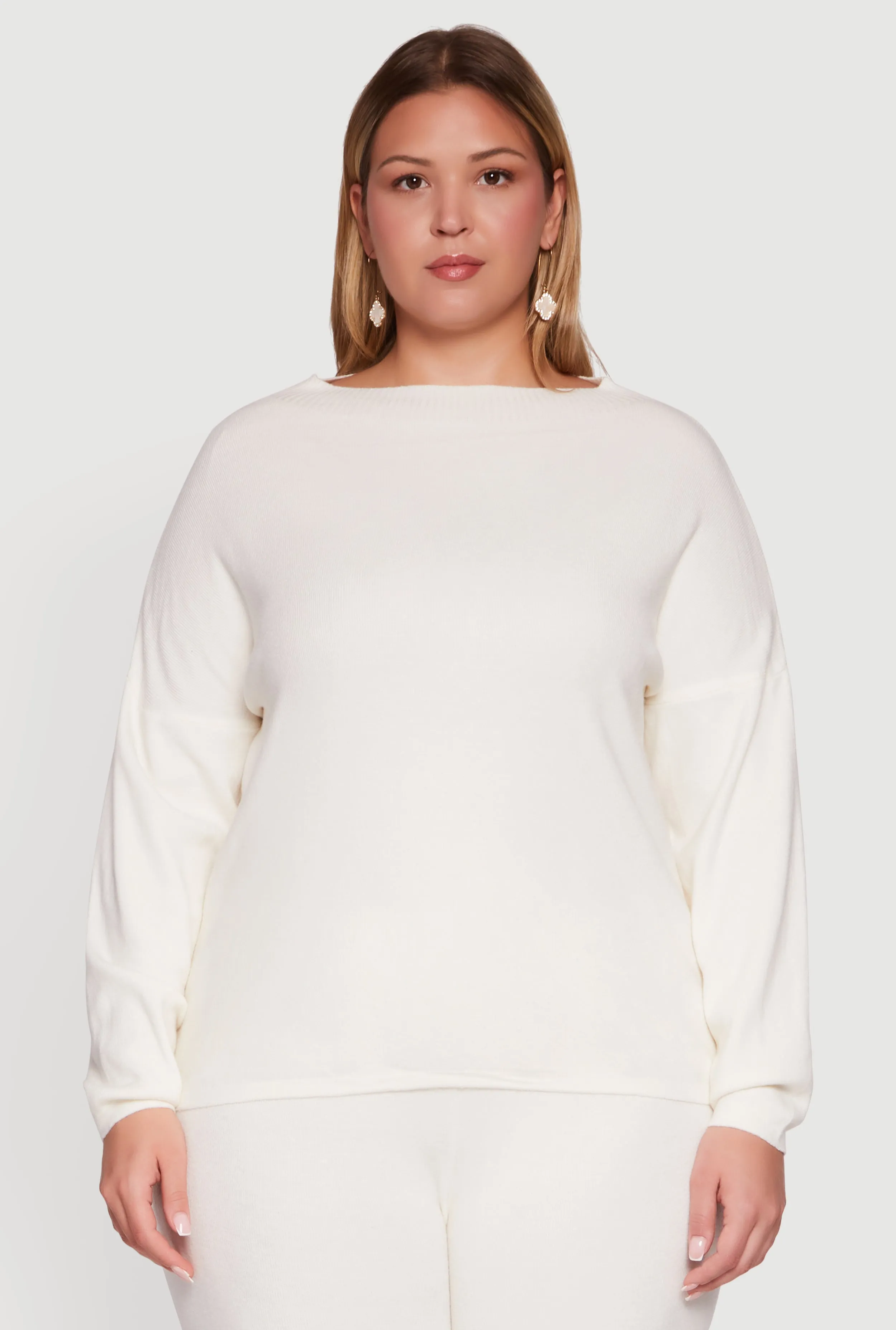 Plus Size Boat Neck Pullover Sweater sold by Rainbow product image thumbnail 2