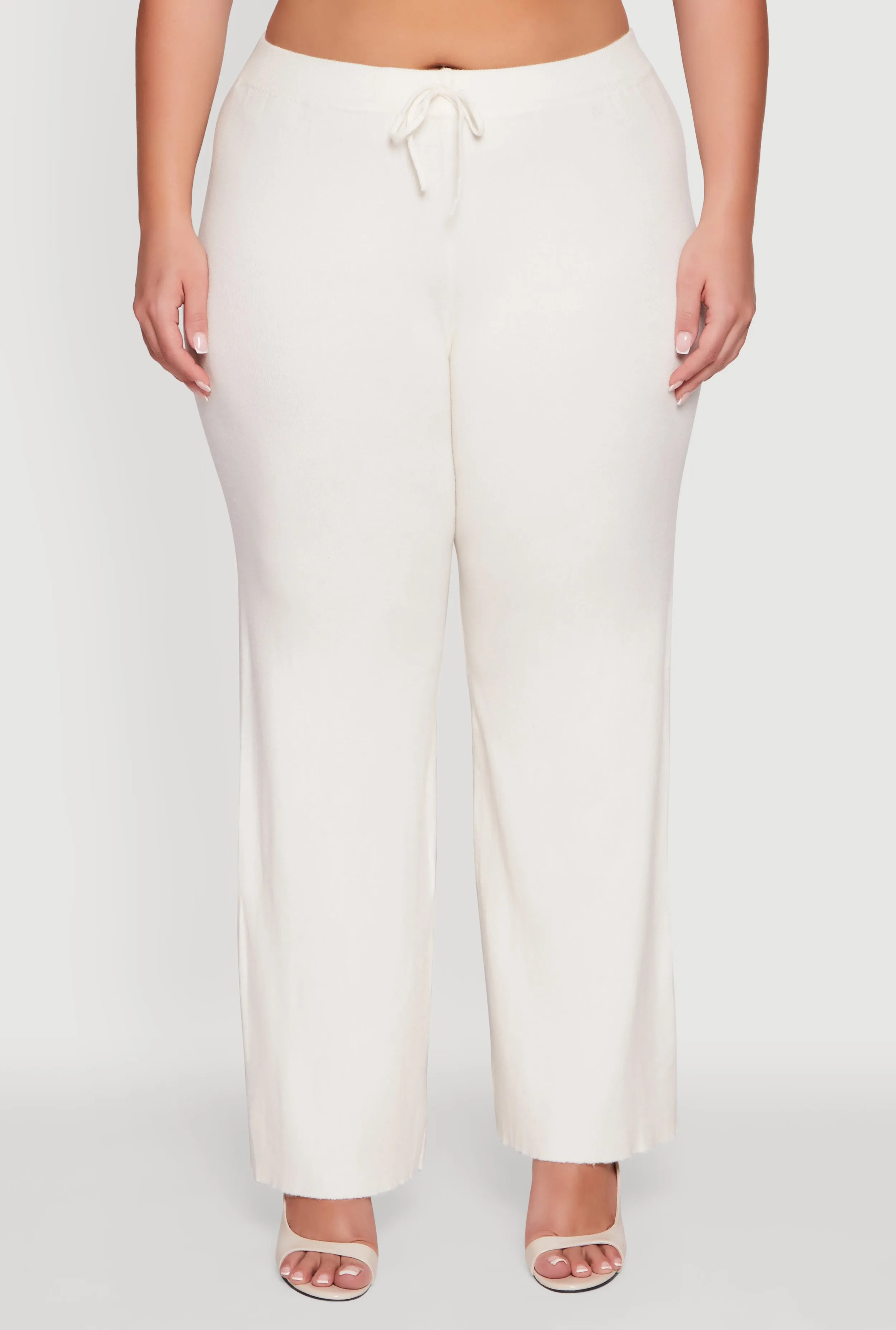 Plus Size Drawstring Detail Pull On Wide Leg Pants sold by Rainbow product image thumbnail 3