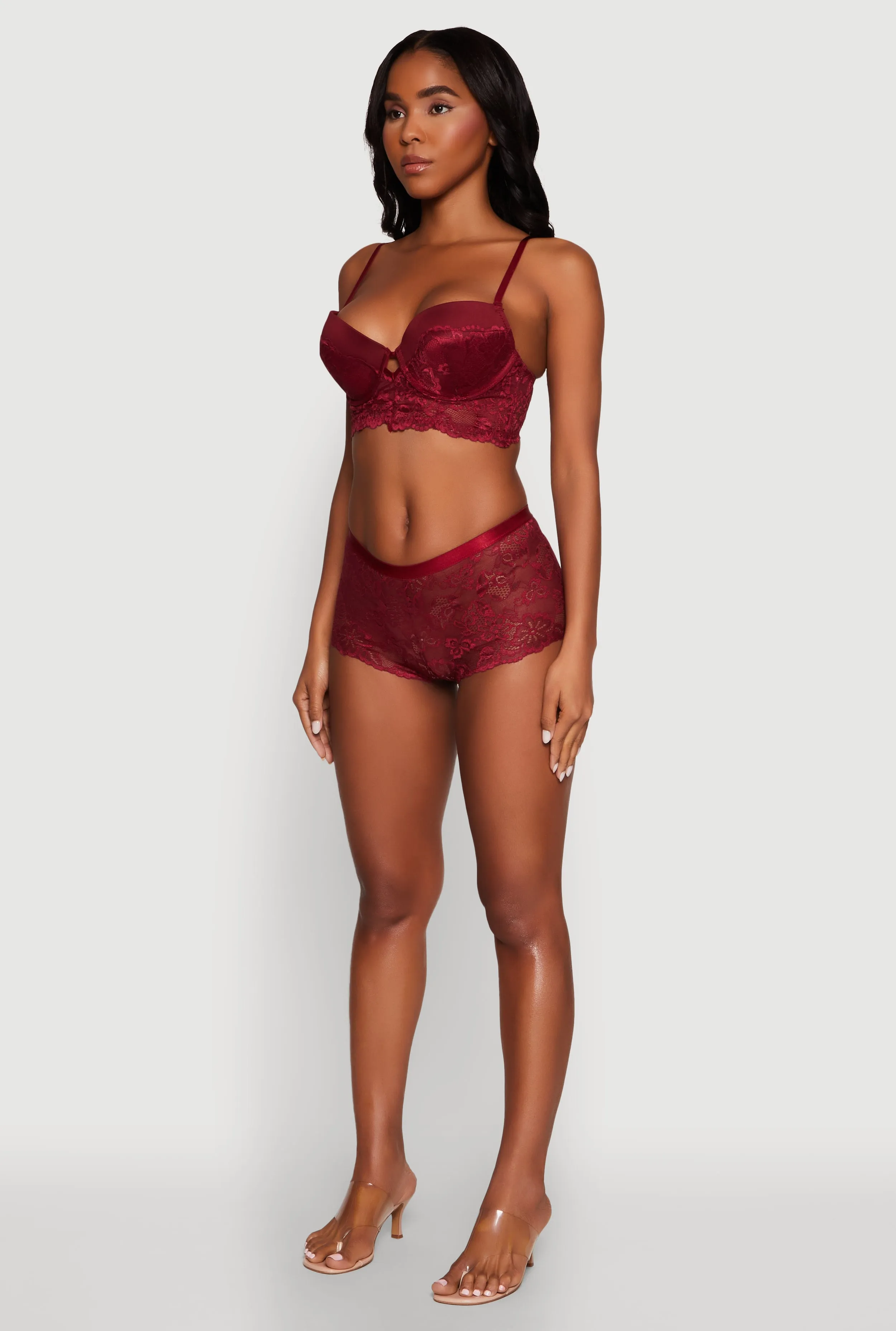 Lace Longline Plunge Bra with Cut Out Detail sold by Rainbow product image thumbnail 5