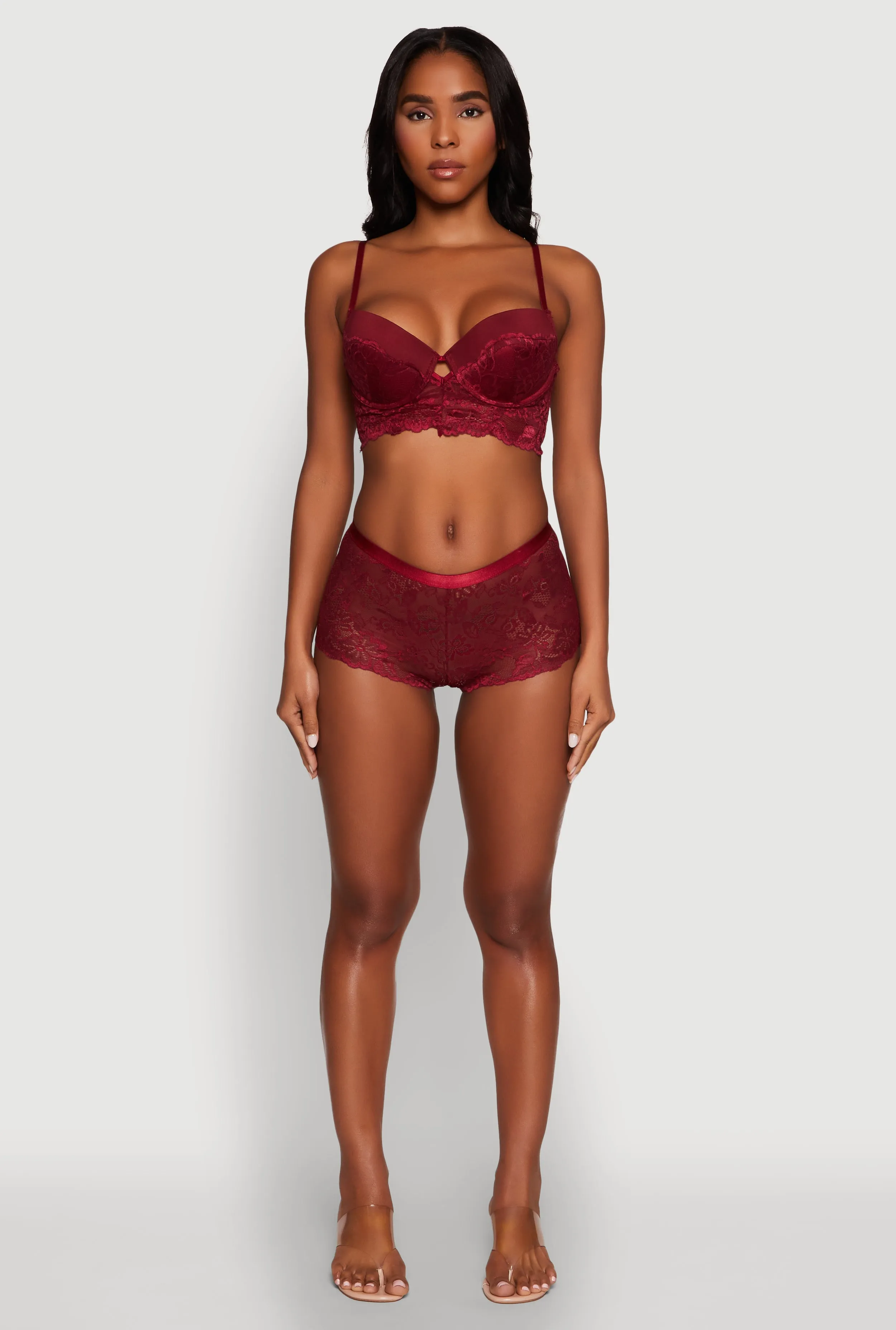 Lace Longline Plunge Bra with Cut Out Detail sold by Rainbow product image thumbnail 2