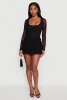 Floral Lace Ruffle Tiered Keyhole Back Mini Dress sold by Rainbow