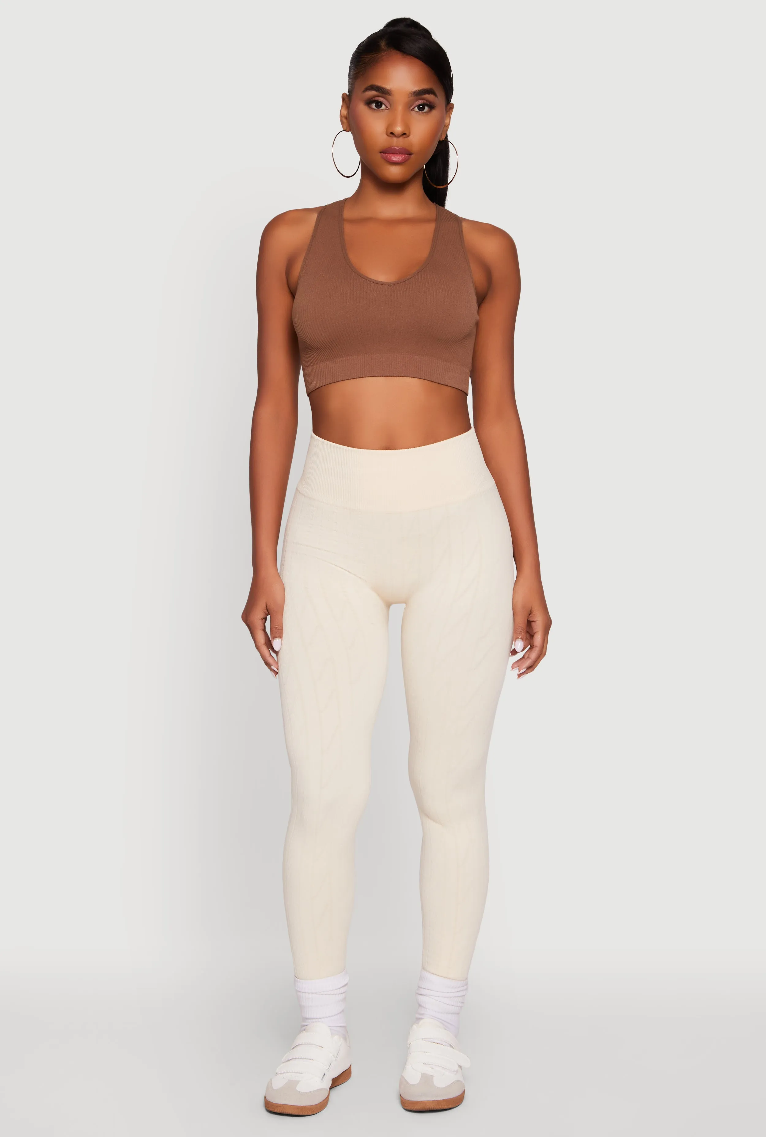 Textured Knit Fleece Lined Leggings sold by Rainbow