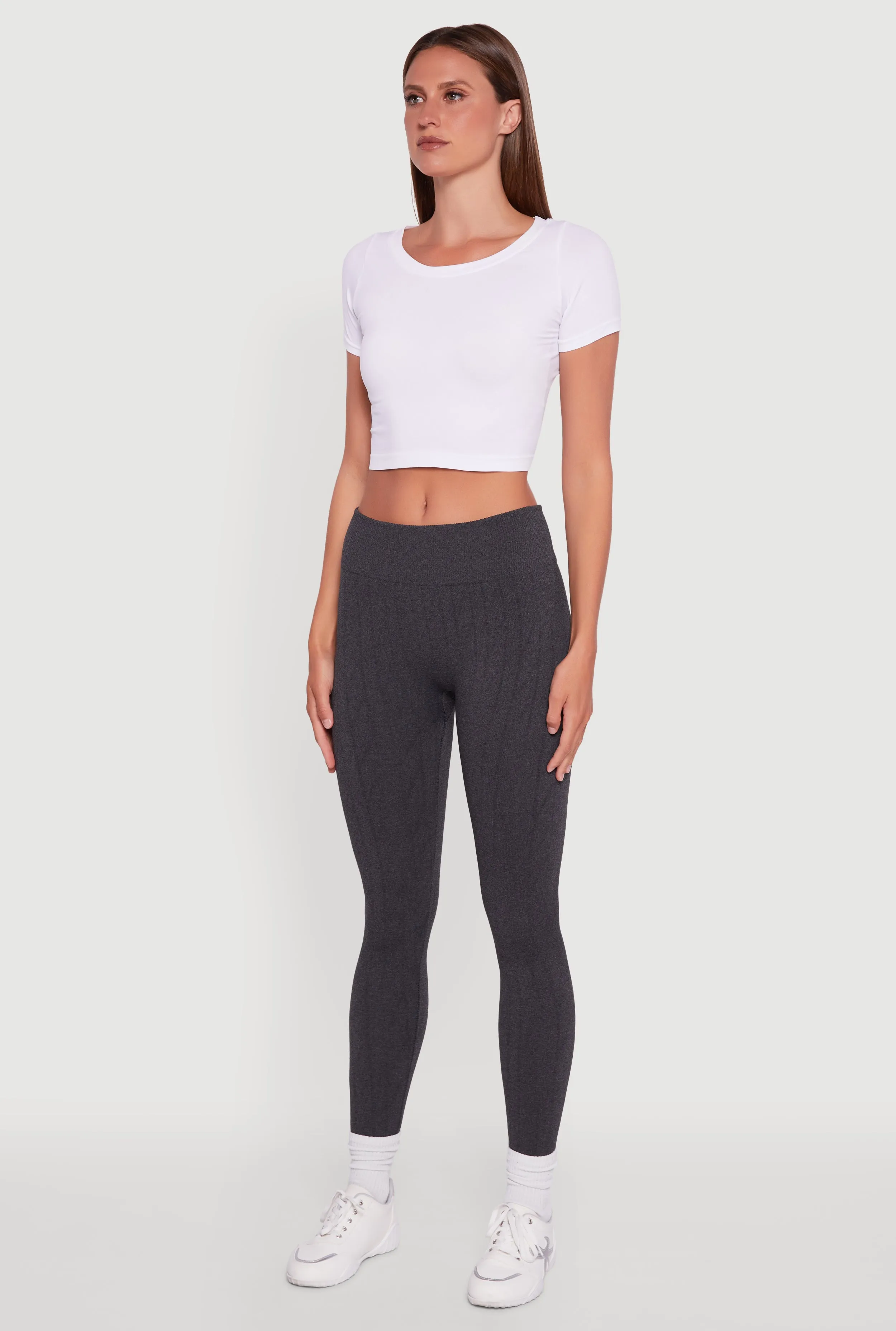 Textured Knit Fleece Lined Leggings sold by Rainbow product image thumbnail 3