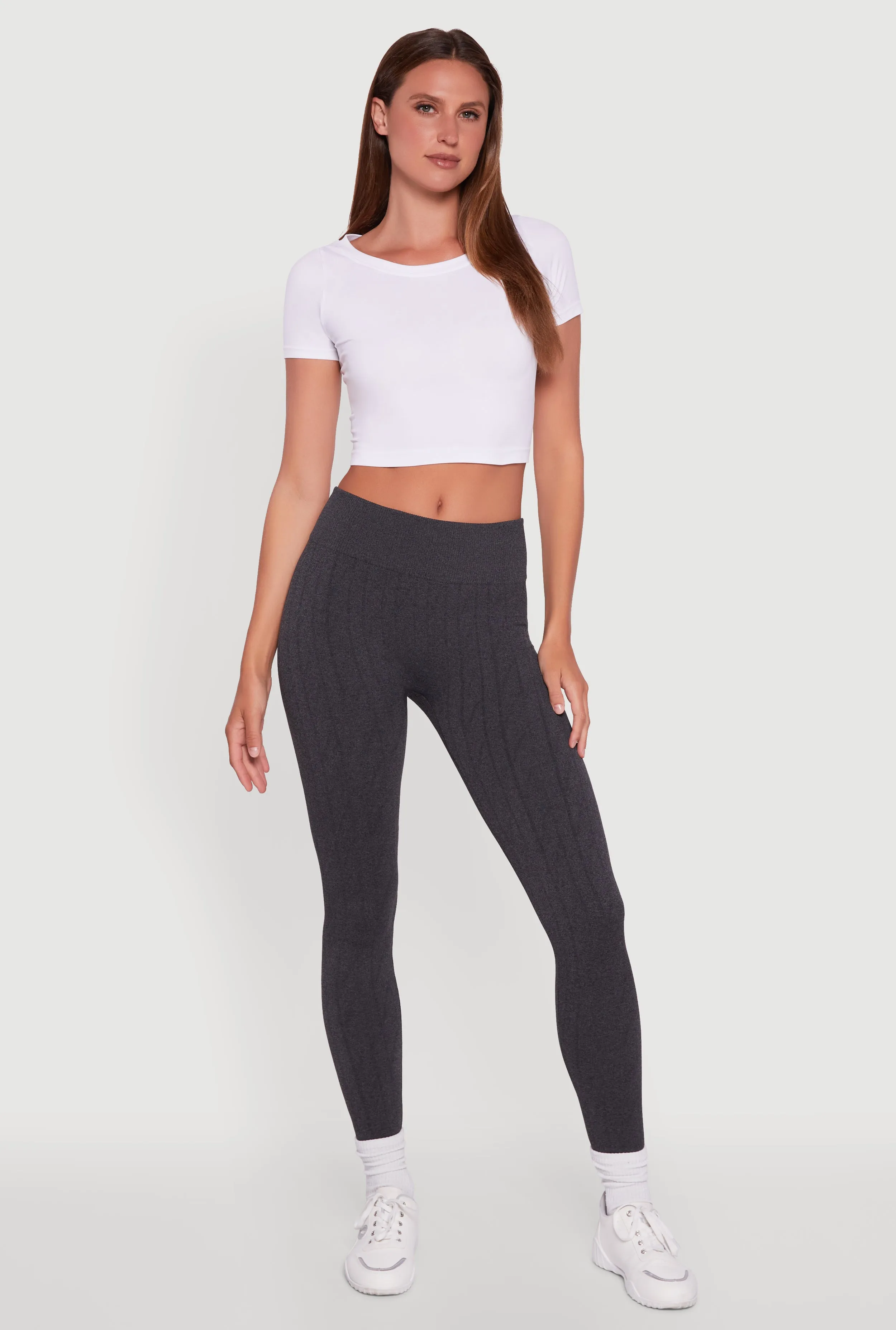 Textured Knit Fleece Lined Leggings sold by Rainbow