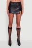 Faux Leather Belt Detail Side Slit Skort sold by Rainbow