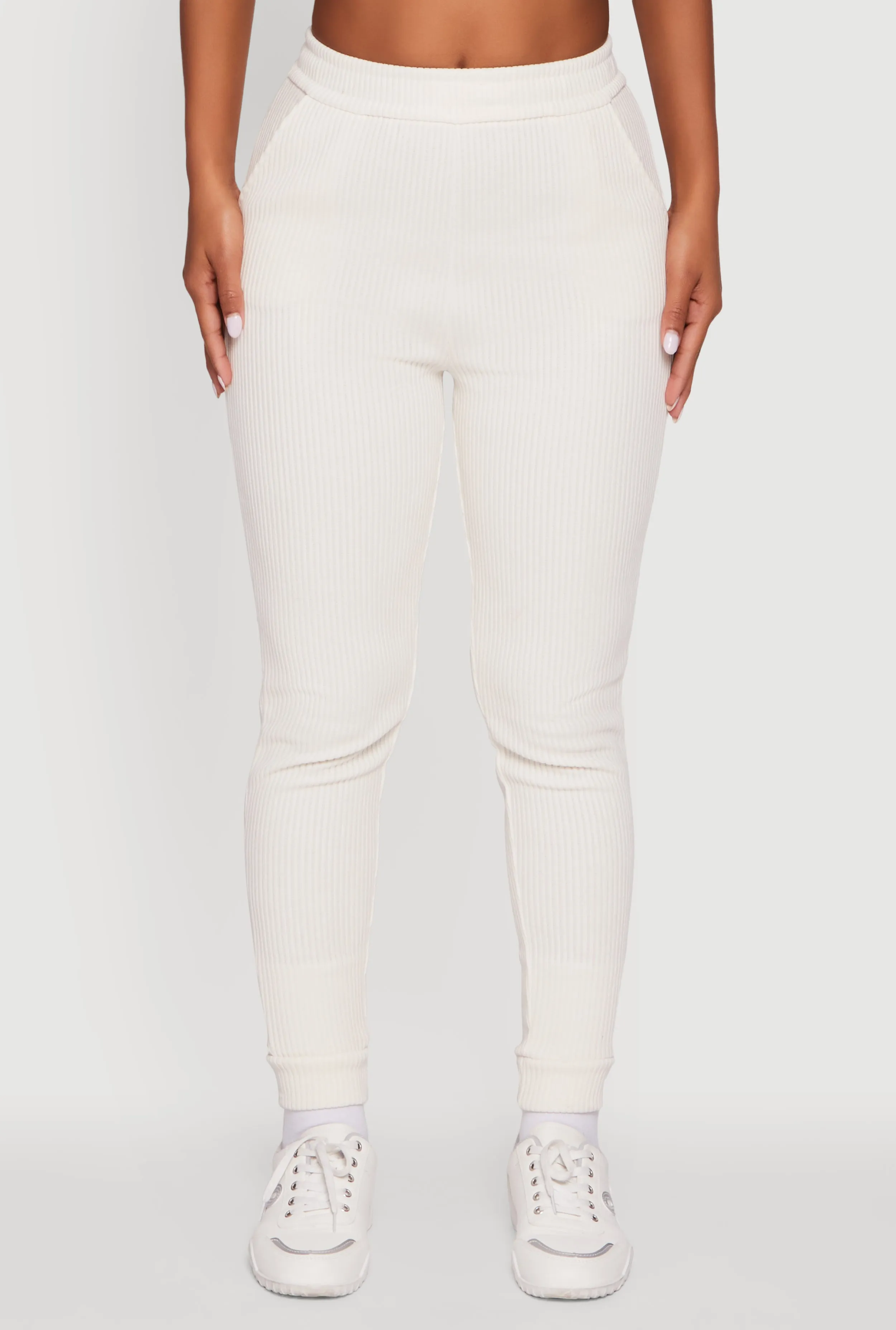 Ribbed Knit Solid Joggers sold by Rainbow product image thumbnail 3