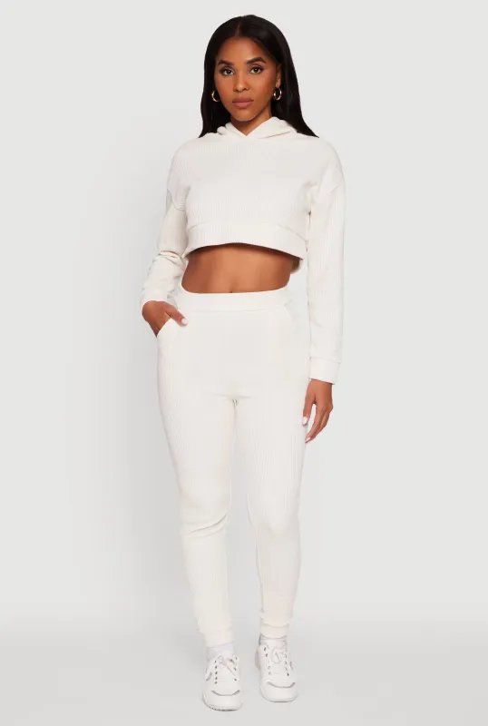 Ribbed Knit Solid Joggers sold by Rainbow