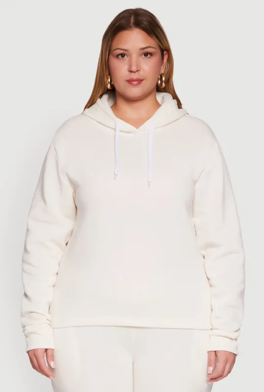 Plus Size Fleece Pullover Hoodie sold by Rainbow