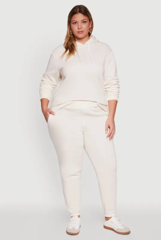Plus Size Fleece High Waisted Sweatpants sold by Rainbow