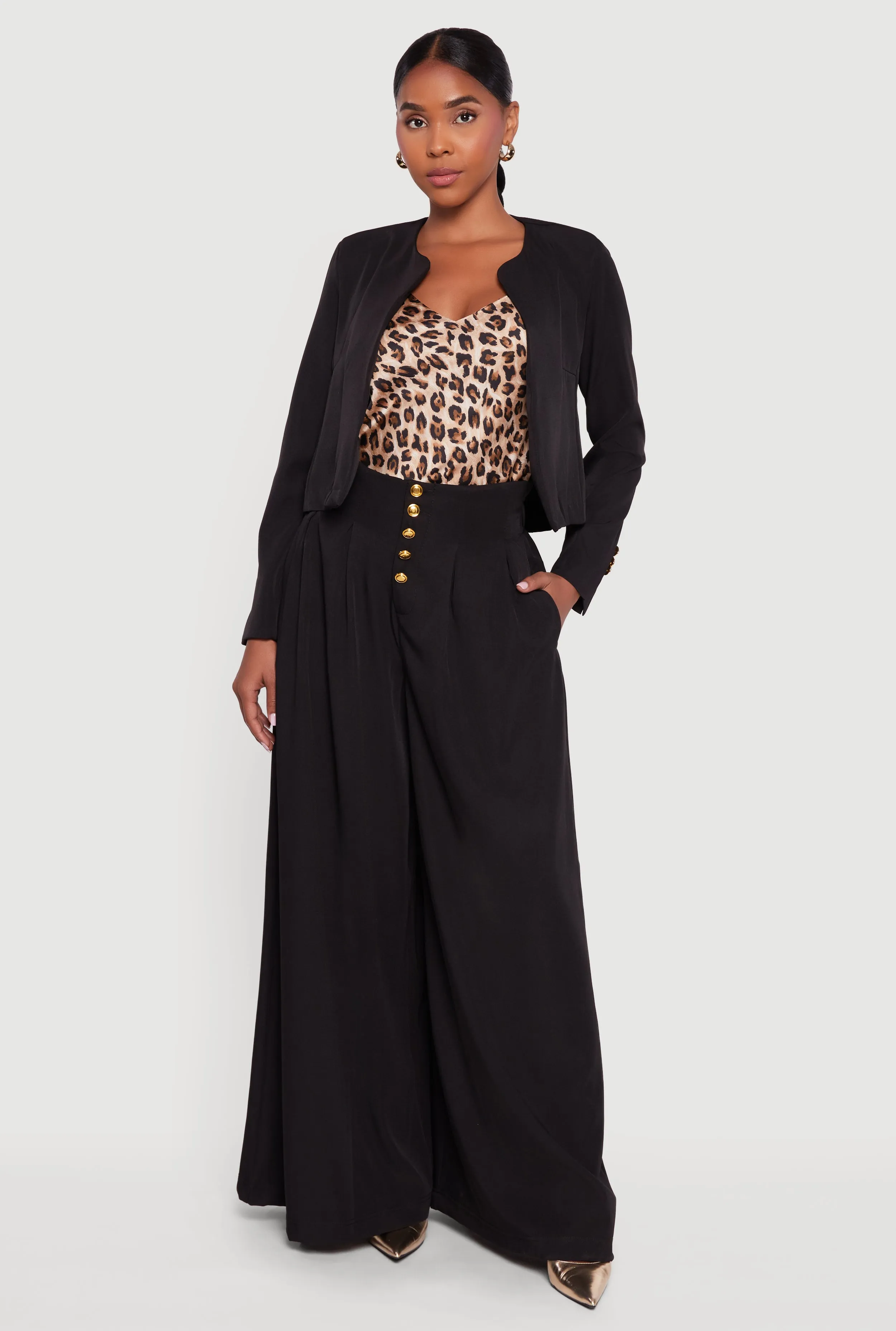 Paper Bag Waist Wide Leg Pants sold by Rainbow