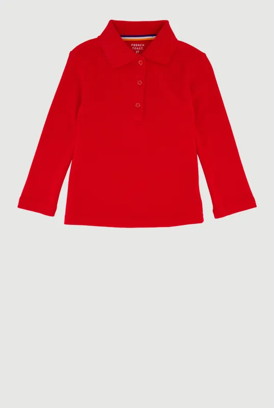 Girls 2T-4T Long Sleeve Polo Shirt sold by Rainbow